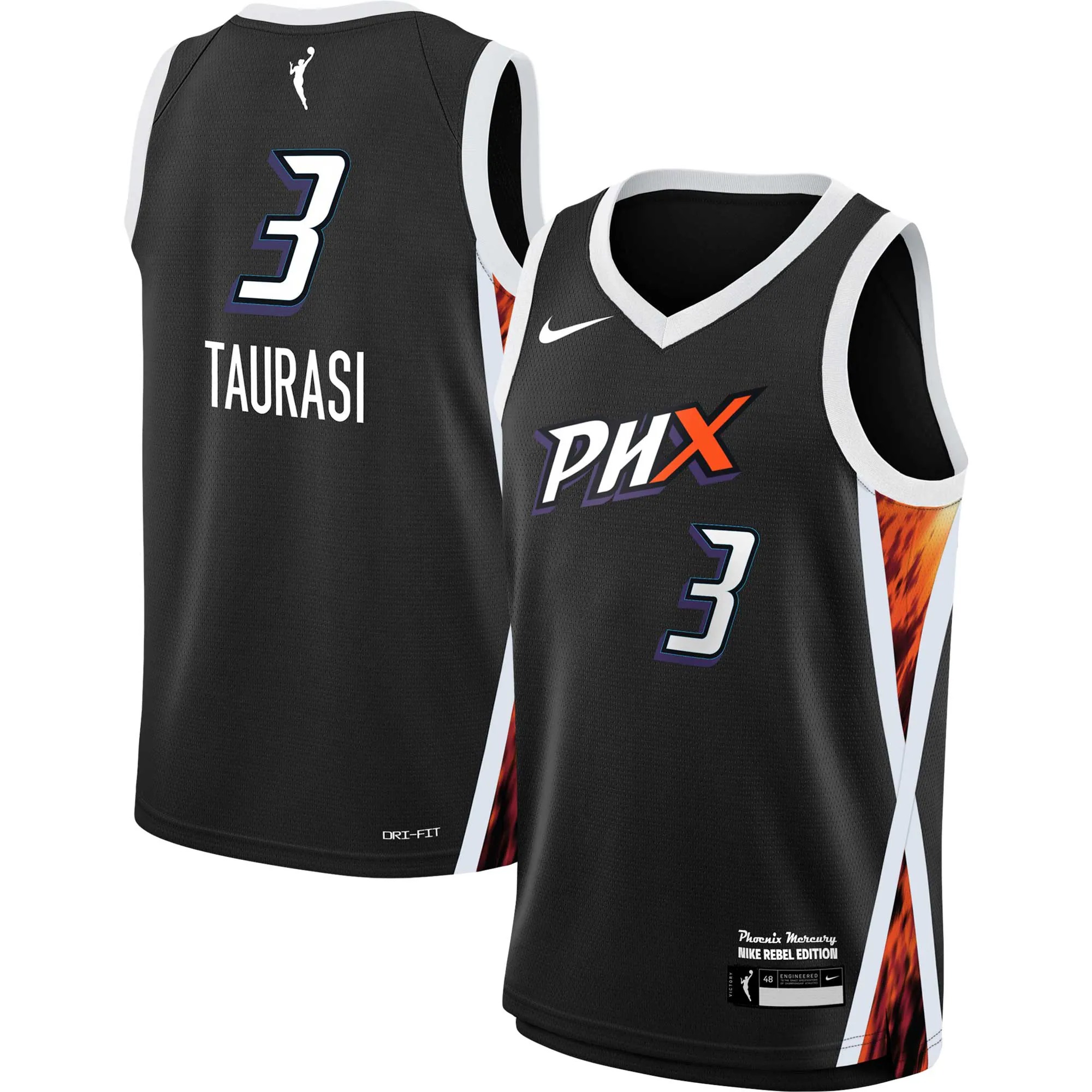Hunk Wear - Diana Taurasi Phoenix Mercury Nike Youth 2021 Rebel Edition Victory Player Jersey - Black