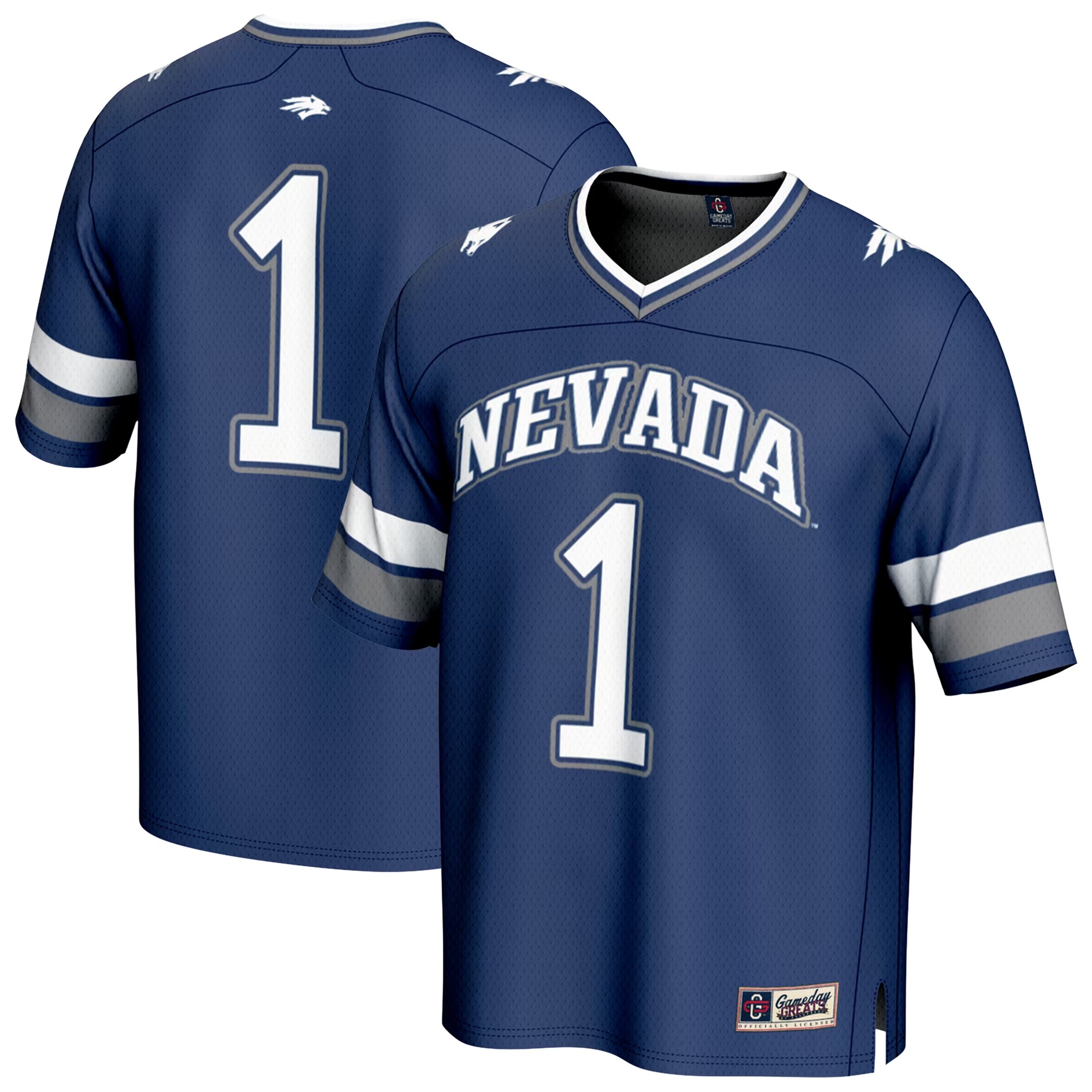 Hunk Wear - #1 Nevada Wolf Pack GameDay Greats Youth Lightweight Collegiate Football Fashion Jersey - Navy