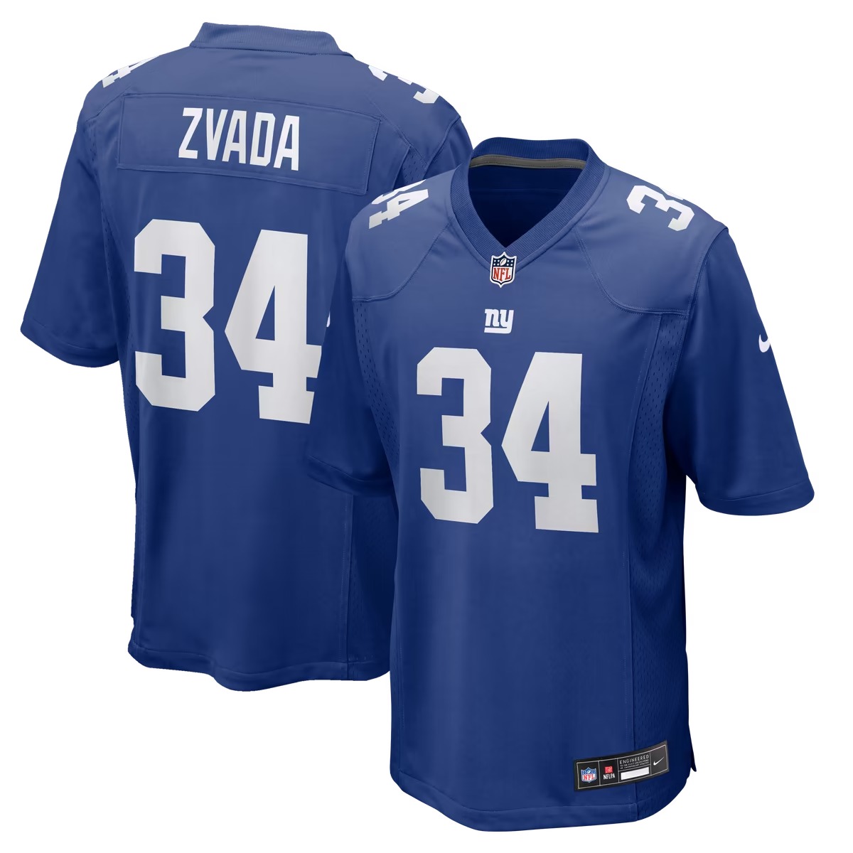 Hunk Wear - Dominic Zvada New York Giants Nike Team Game Jersey - Royal