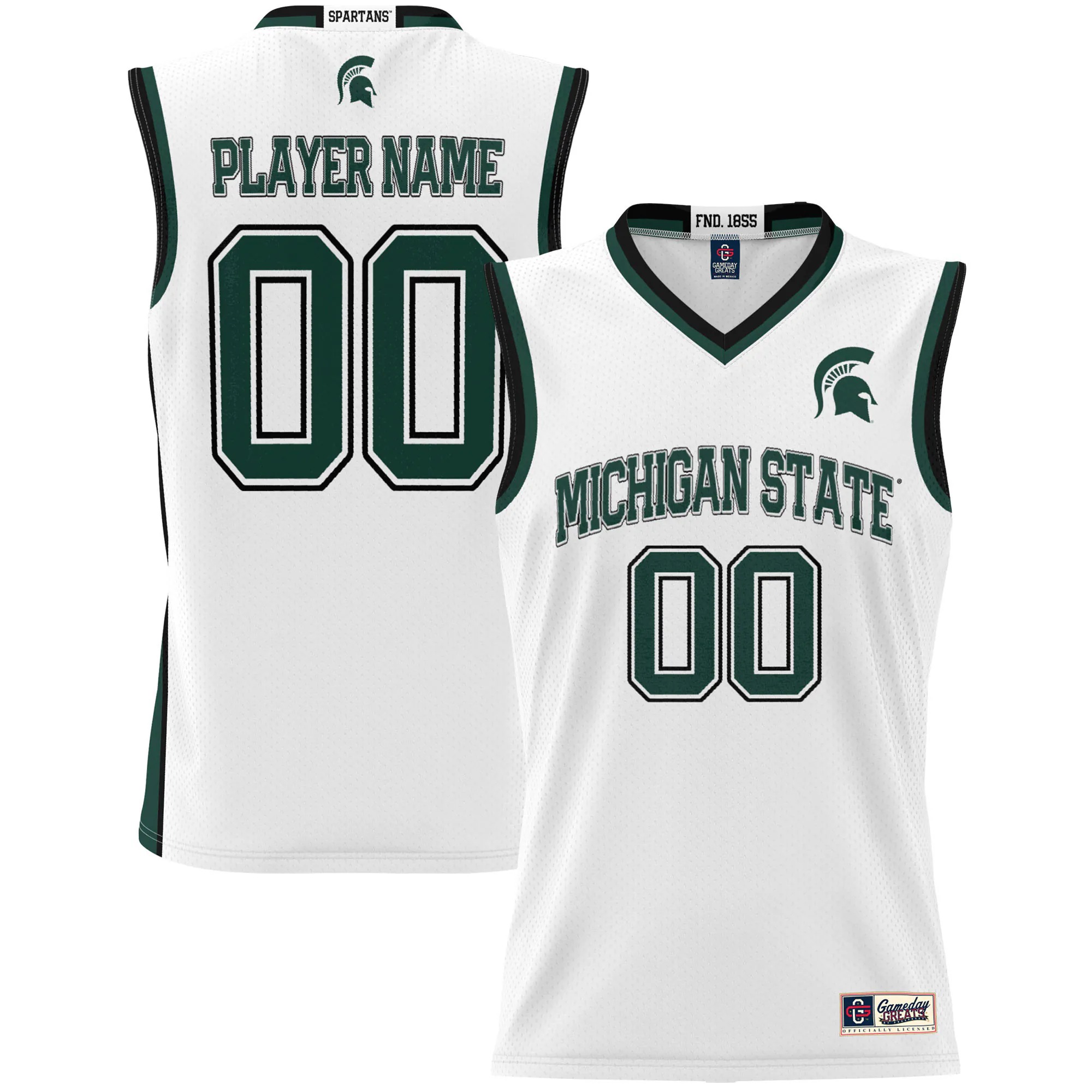 Hunk Wear - Michigan State Spartans GameDay Greats Unisex Lightweight NIL Pick-A-Player Women's Basketball Jersey - White