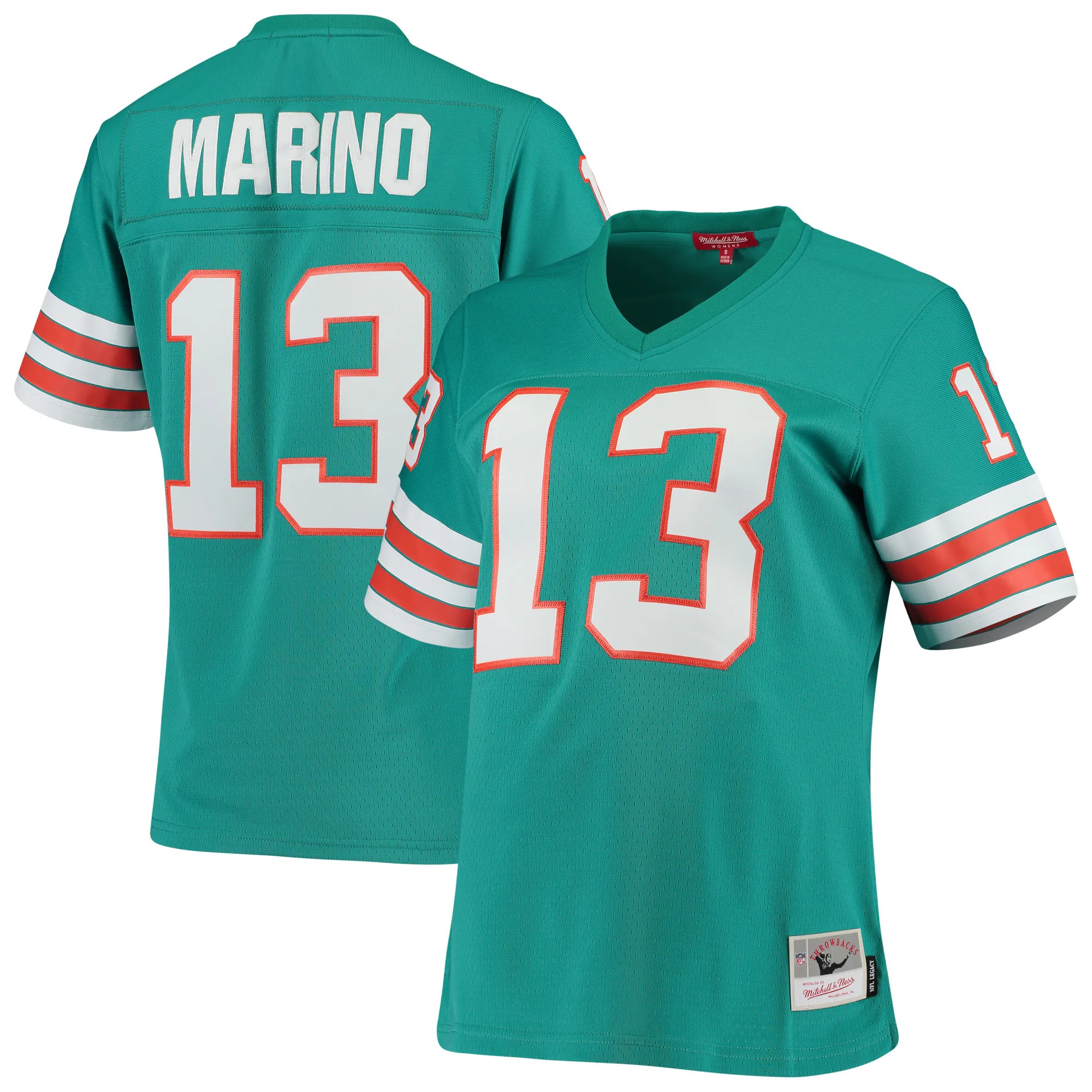 Hunk Wear - Dan Marino Miami Dolphins Mitchell & Ness Women's 1984 Legacy Replica Jersey - Aqua