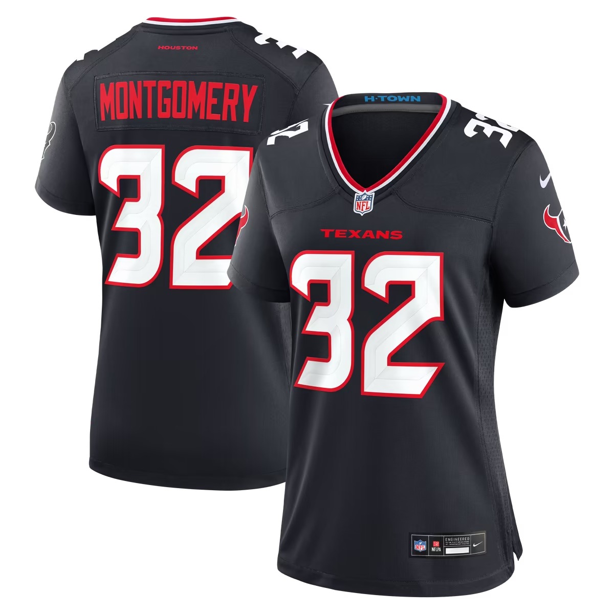 Hunk Wear - David Montgomery Houston Texans Nike Women's Game Jersey - Navy