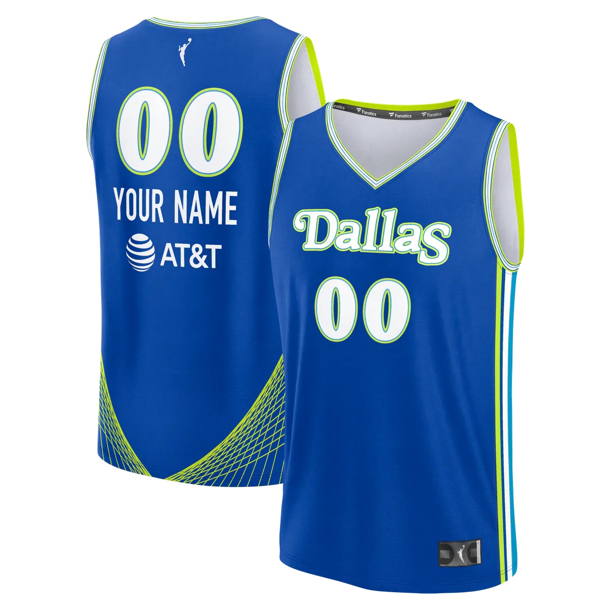 Hunk Wear - Dallas Wings Fanatics Youth Fast Break Custom Jersey - Rebel Edition - Blue