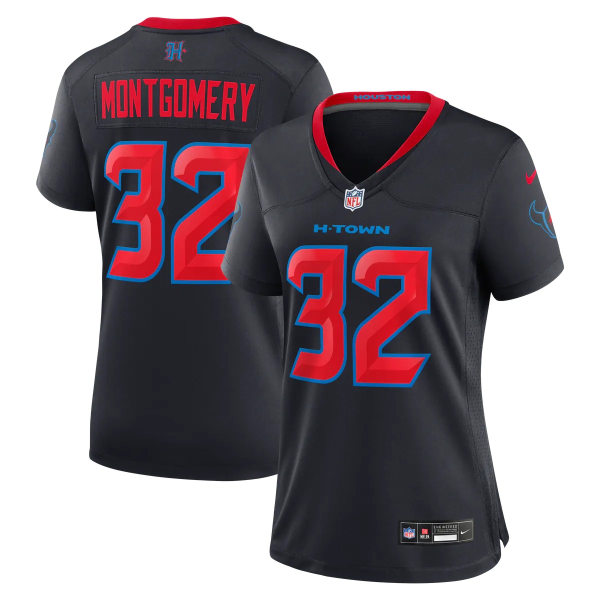 Hunk Wear - David Montgomery Houston Texans Nike Women's Alternate Game Jersey - Navy