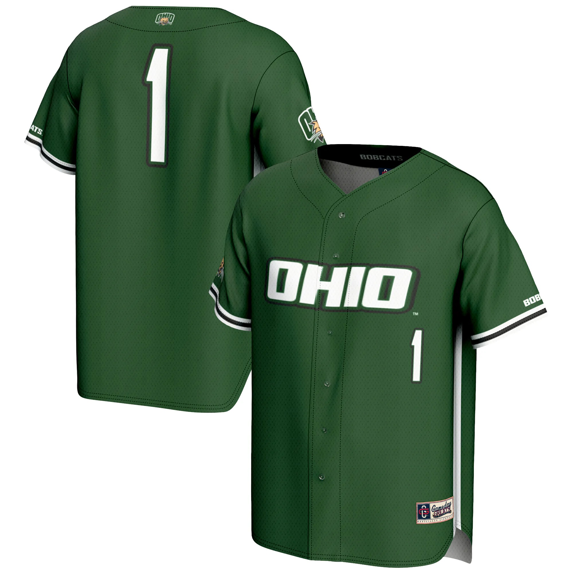 Hunk Wear - #1 Ohio Bobcats GameDay Greats Lightweight Baseball Fashion Jersey - Green