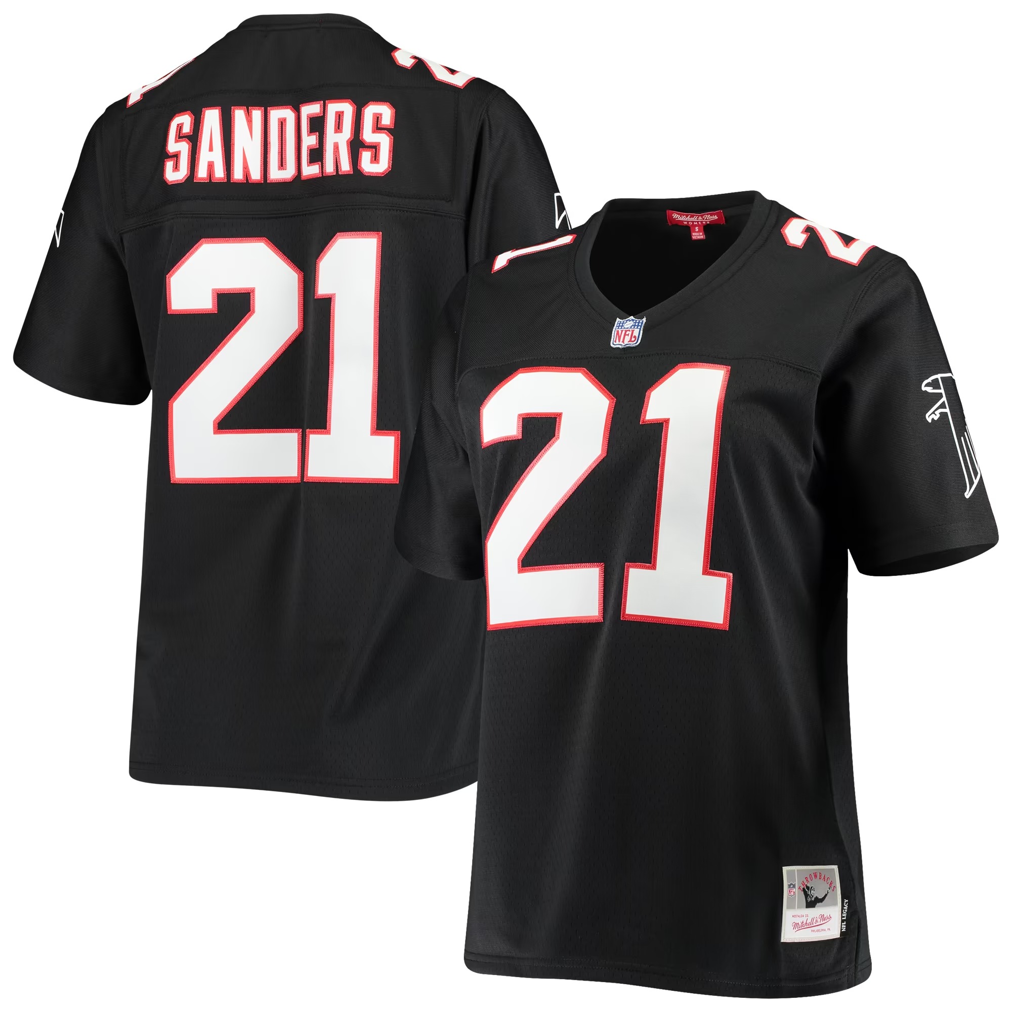 Hunk Wear - Deion Sanders Atlanta Falcons Mitchell & Ness Women's Legacy Replica Team Jersey - Black