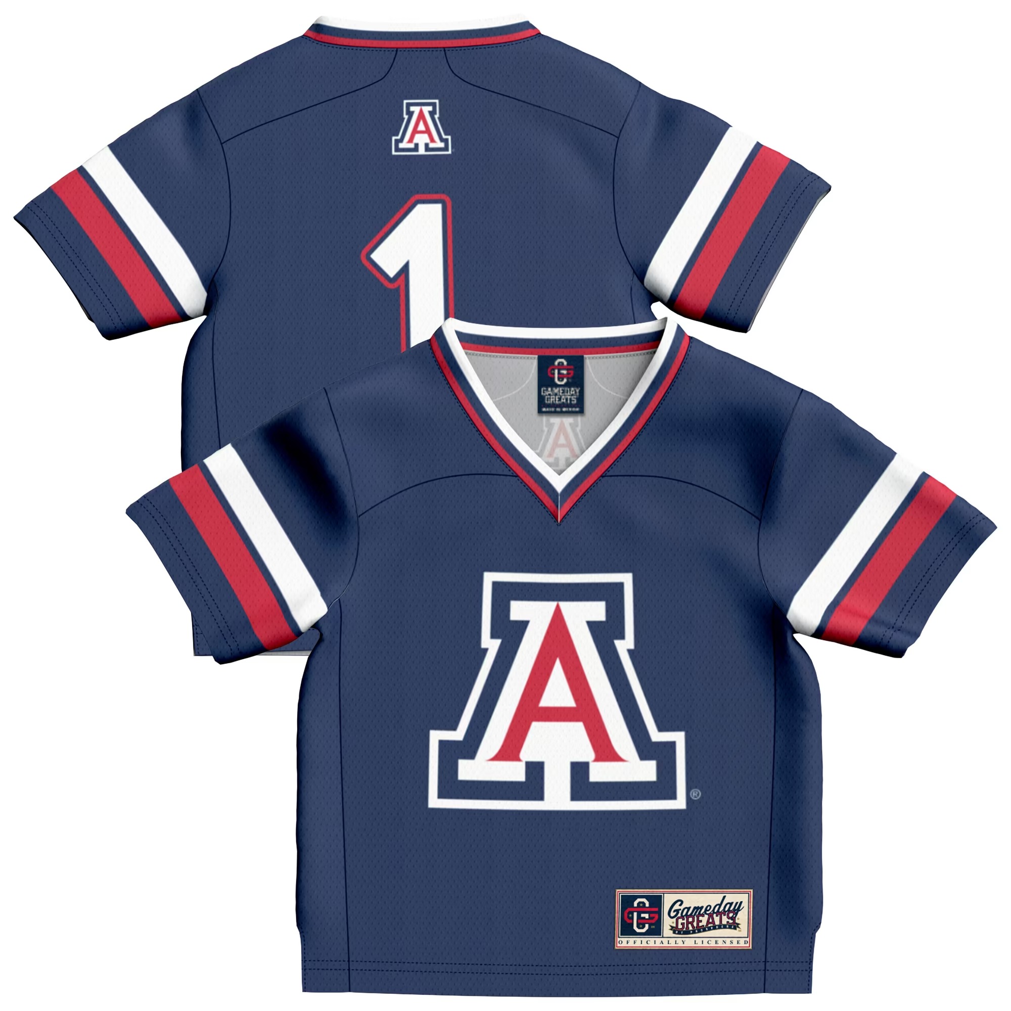 Hunk Wear - #1 Arizona Wildcats GameDay Greats Infant Collegiate Football Fashion Jersey - Navy