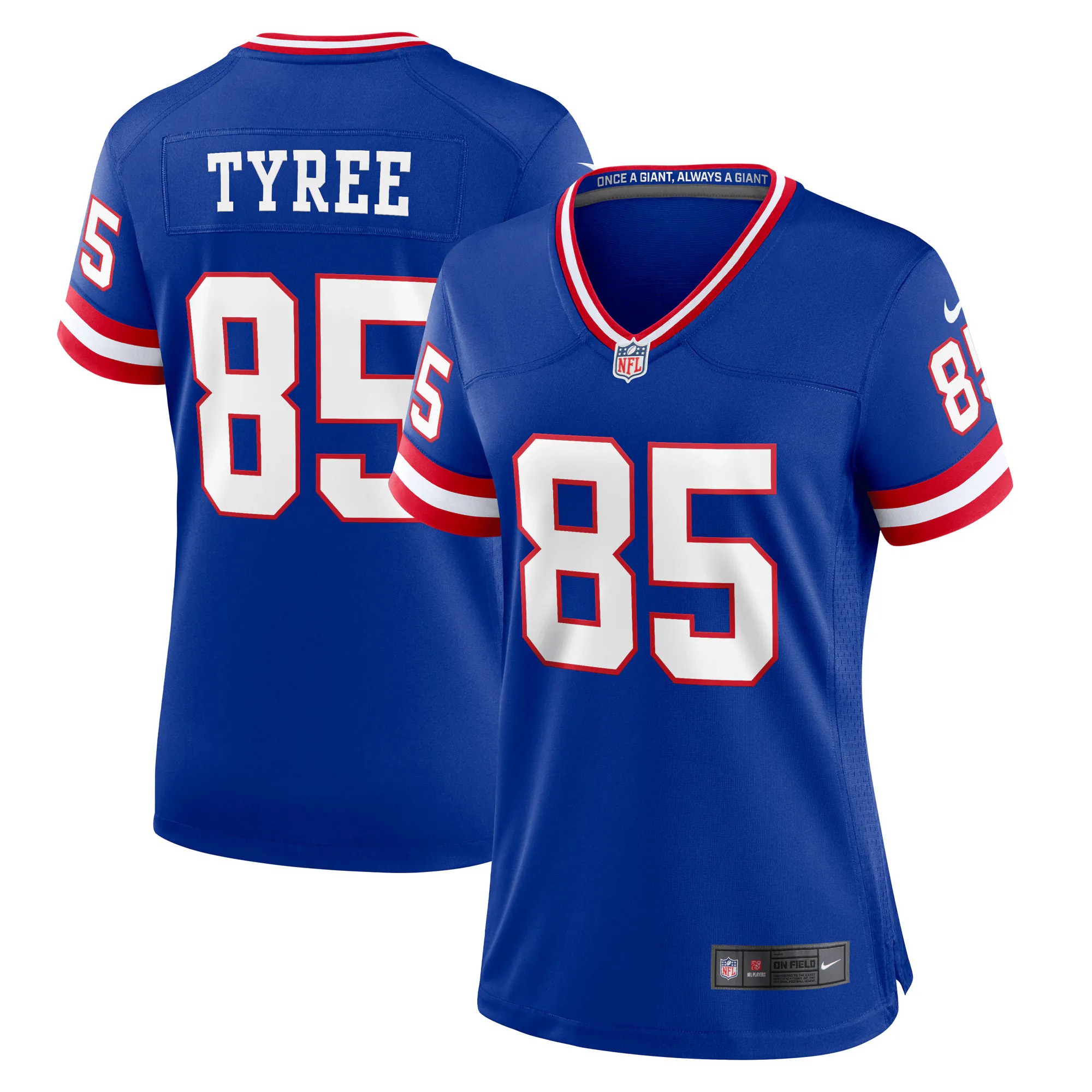 Hunk Wear - David Tyree New York Giants Nike Women's Classic Retired Player Game Jersey - Royal