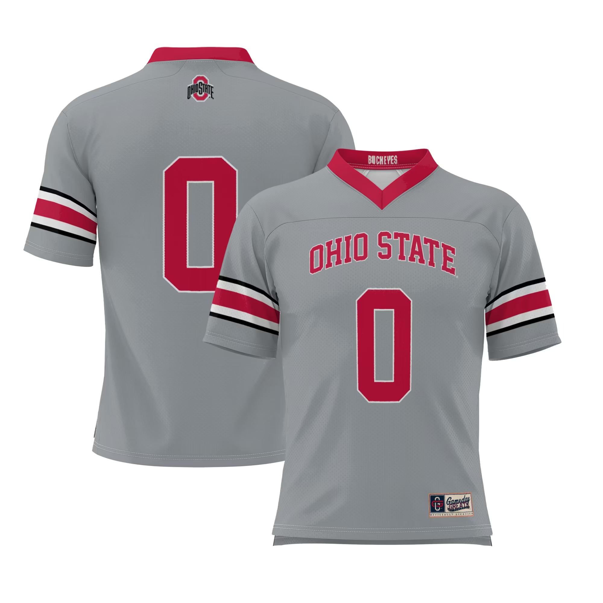 Hunk Wear - #0 Ohio State Buckeyes GameDay Greats Youth Lightweight Lacrosse Jersey - Gray