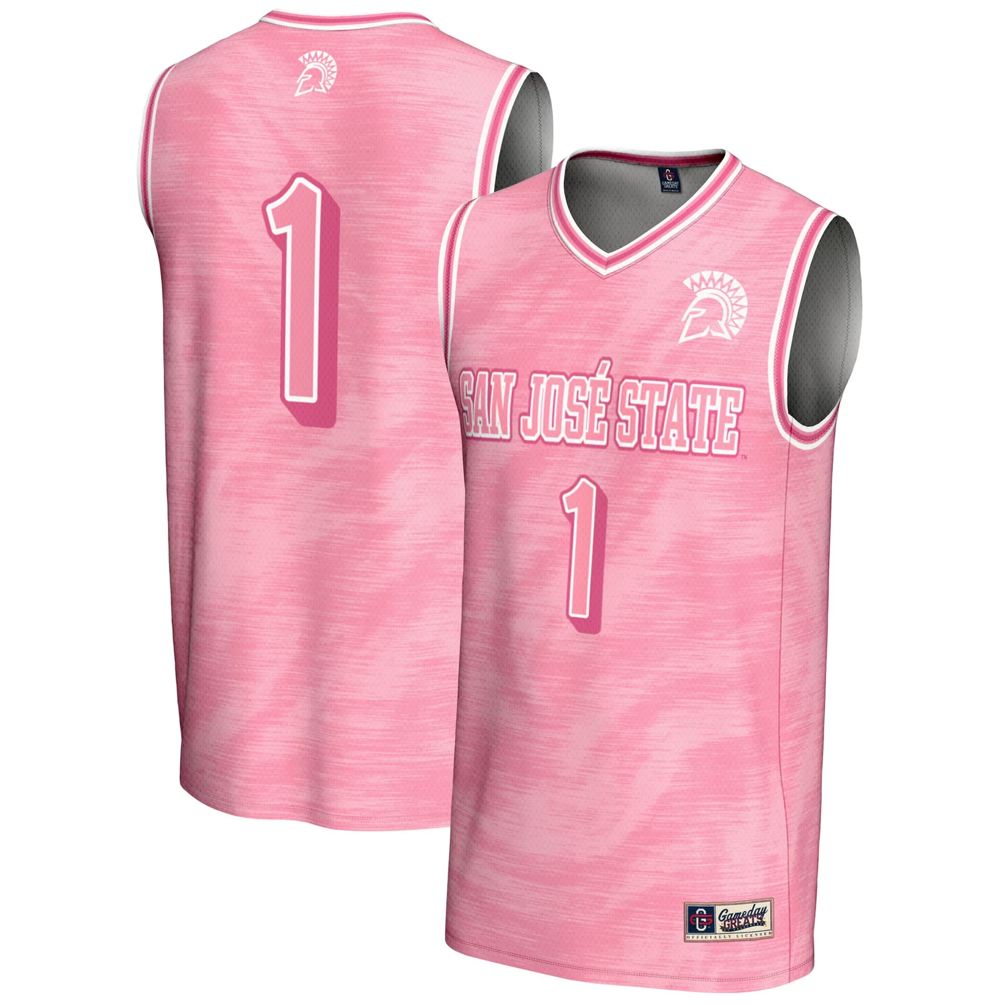 Hunk Wear - #1 San Jose State Spartans GameDay Greats Unisex Lightweight Basketball Jersey - Pink