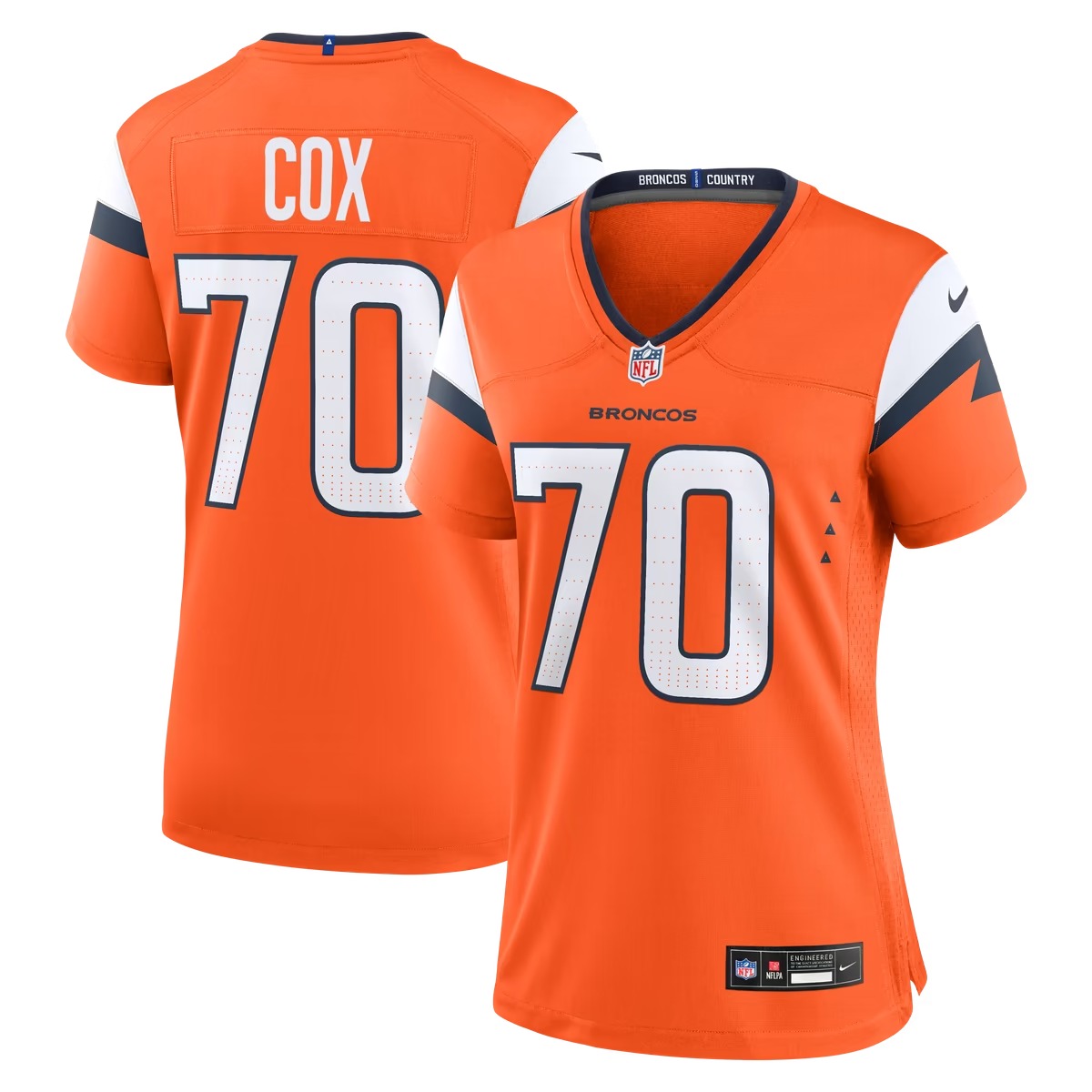 Hunk Wear - Marques Cox Denver Broncos Nike Women's Team Game Jersey - Orange