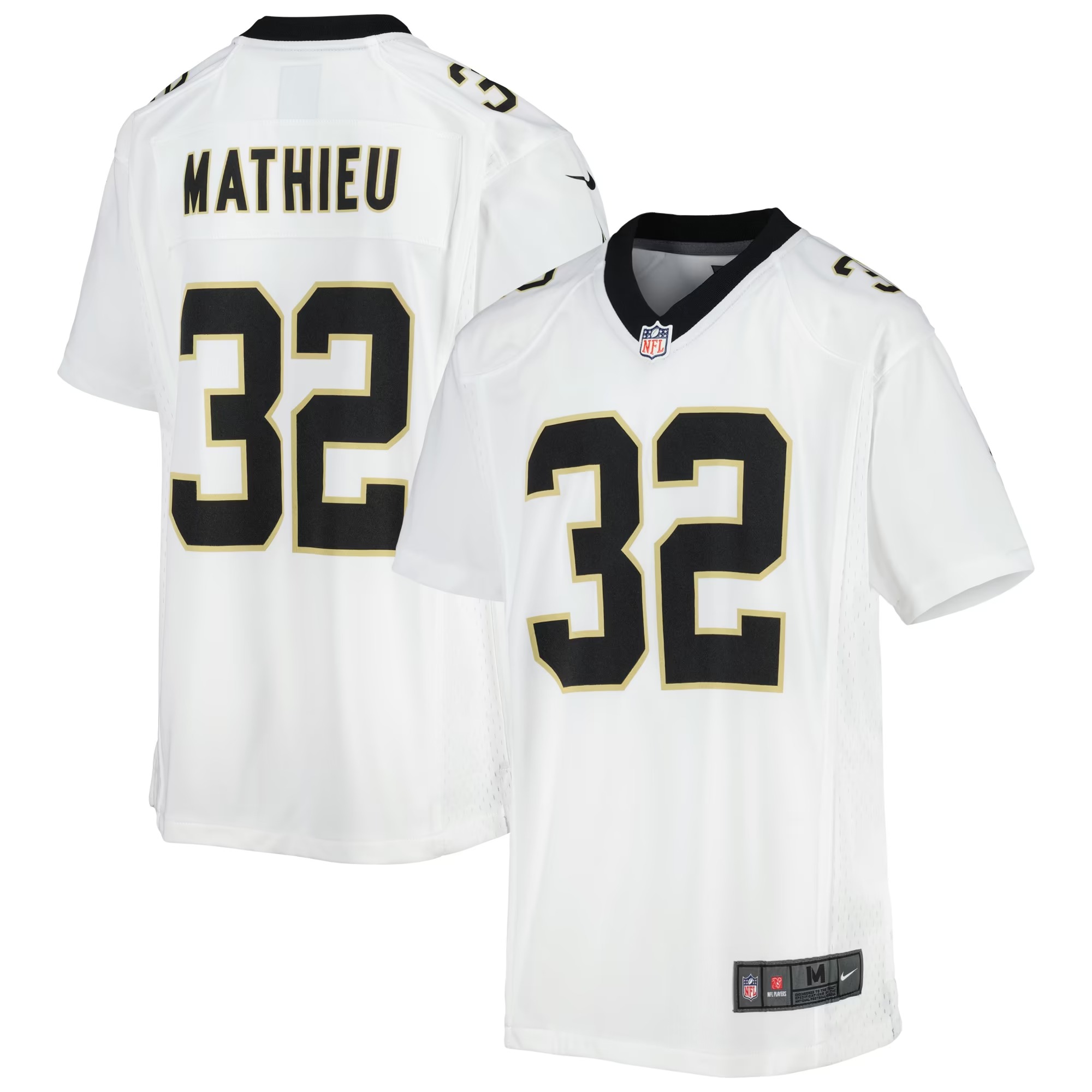 Hunk Wear - Tyrann Mathieu New Orleans Saints Nike Youth Game Jersey - White