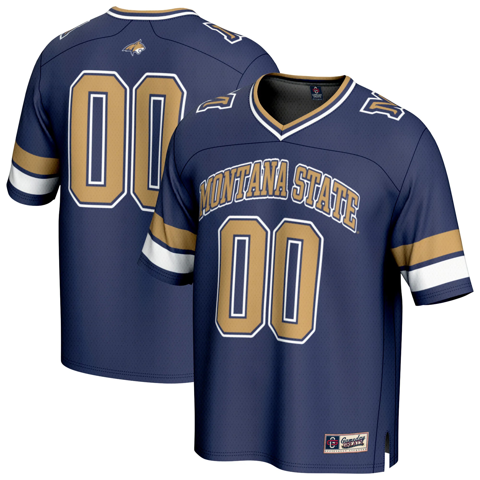Hunk Wear - #00 Montana State Bobcats GameDay Greats Unisex Collegiate Football Fashion Jersey - Navy