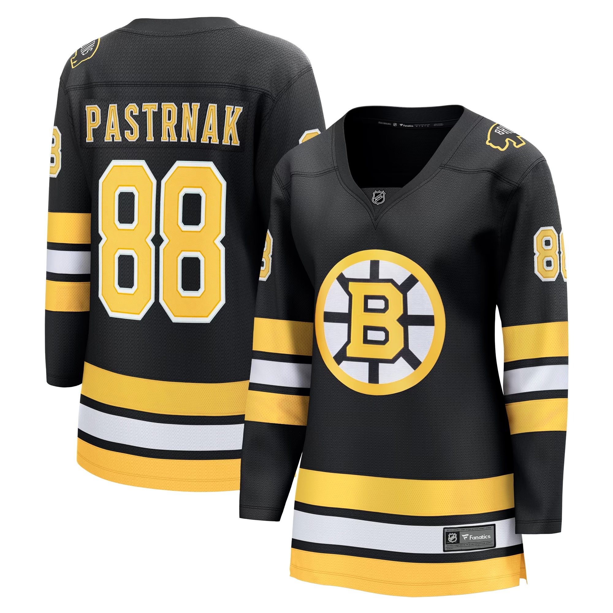 Hunk Wear - David Pastrnak Boston Bruins Fanatics Women's Home Breakaway Player Jersey - Black