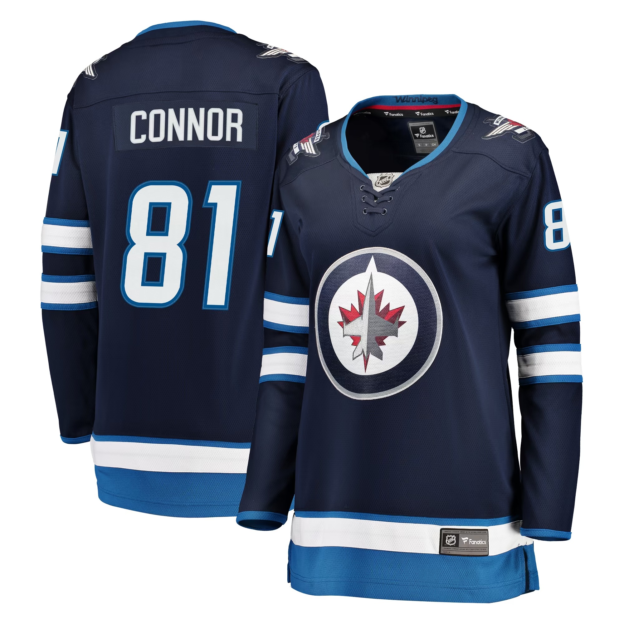 Hunk Wear - Kyle Connor Winnipeg Jets Fanatics Women's Breakaway Player Jersey - Navy