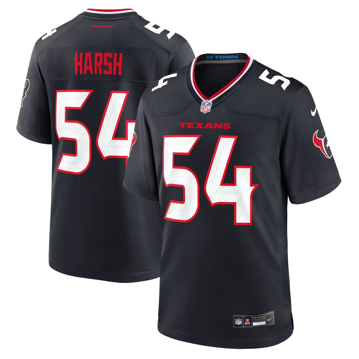 Hunk Wear - Sabastian Harsh Houston Texans Nike Team Game Jersey - Navy