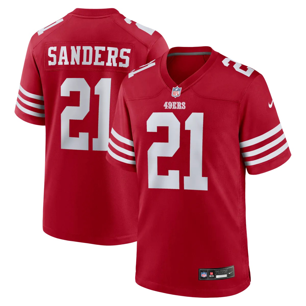 Hunk Wear - Deion Sanders San Francisco 49ers Nike Team Retired Player Game Jersey - Scarlet