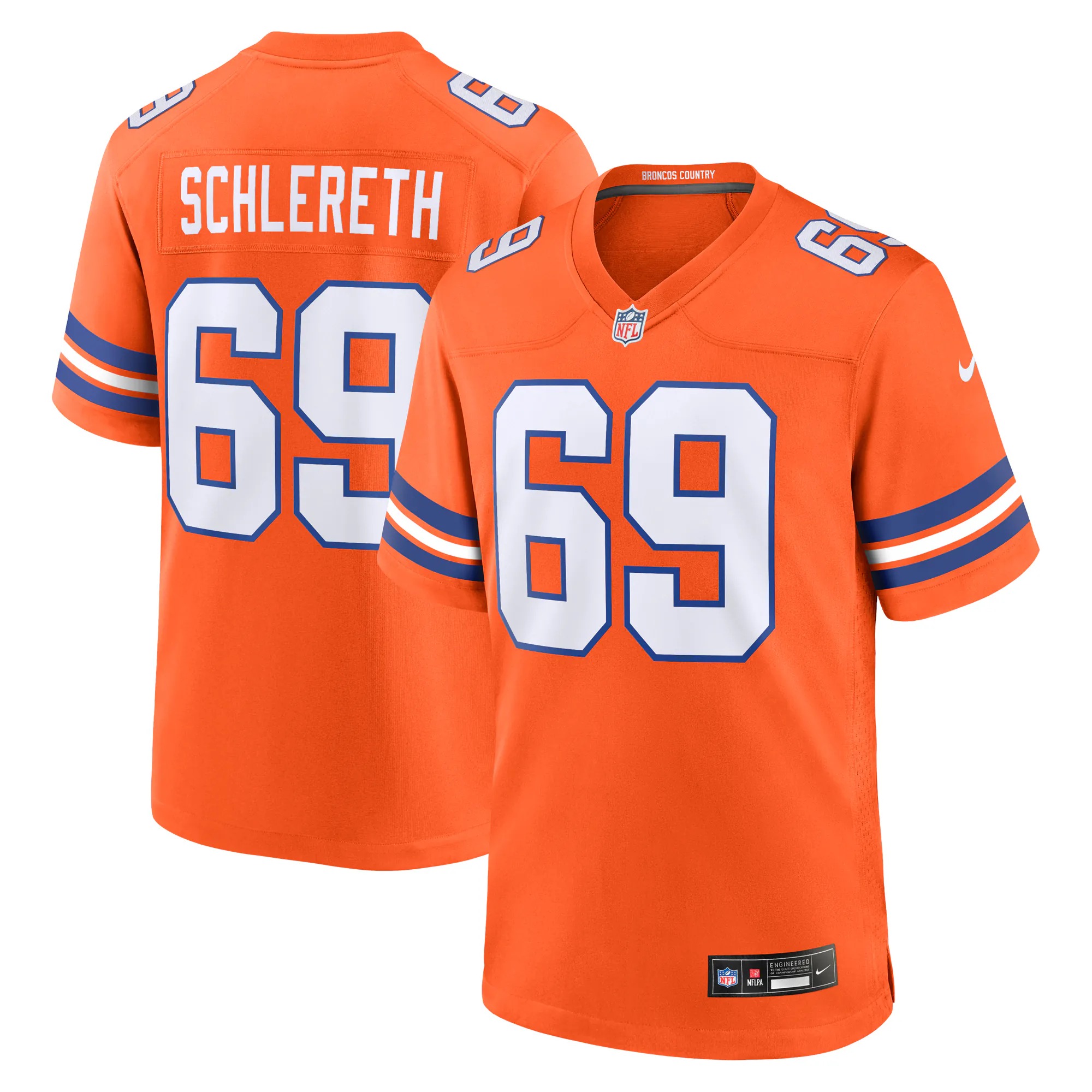 Hunk Wear - Mark Schlereth Denver Broncos Nike Retired Player Alternate Game Jersey - Orange