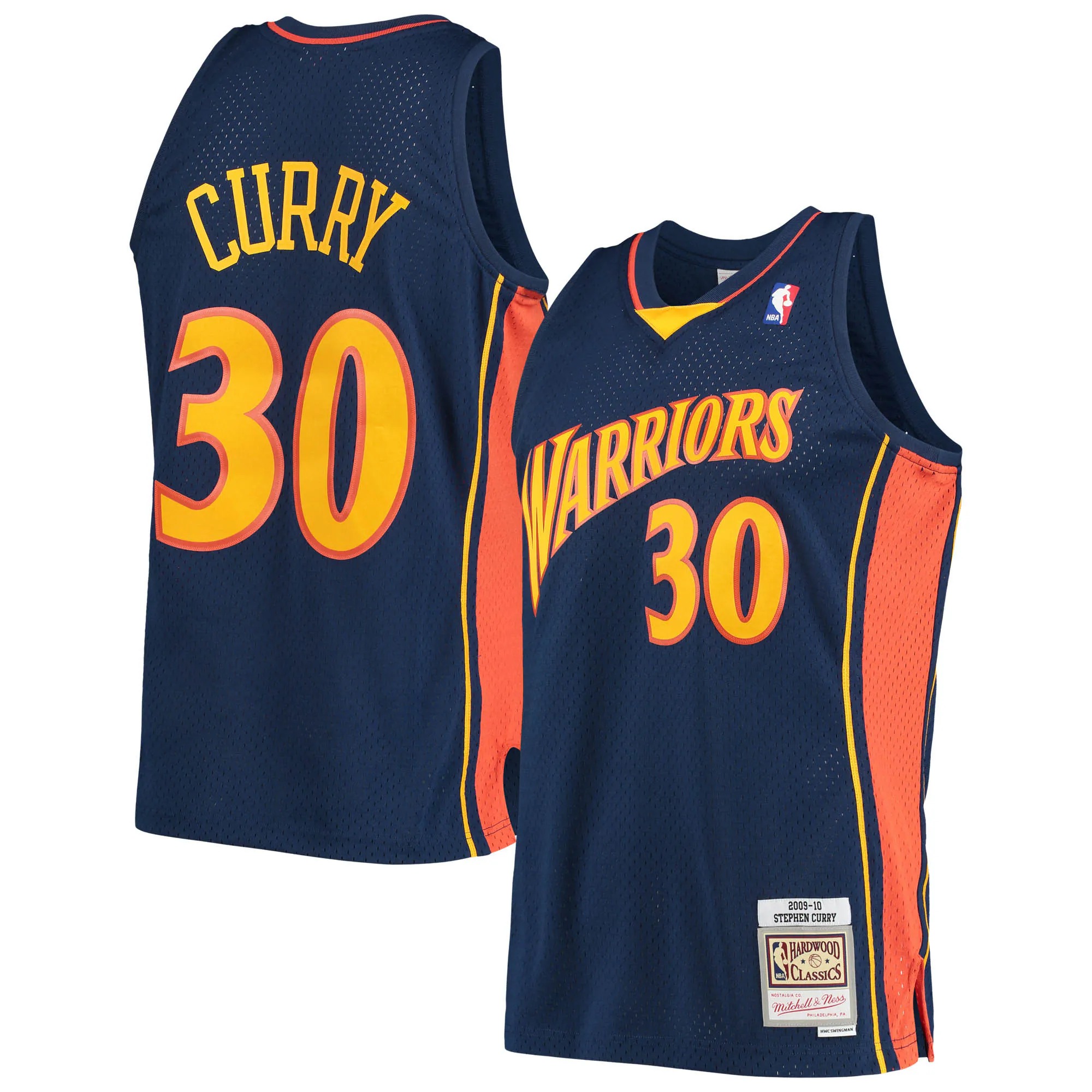 Hunk Wear - Stephen Curry Golden State Warriors Mitchell & Ness Hardwood Classics Swingman Jersey - Navy
