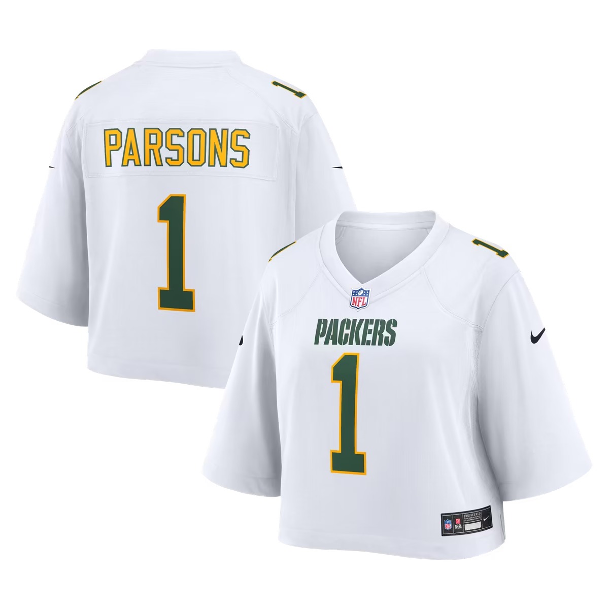 Hunk Wear - Micah Parsons Green Bay Packers Nike Women's Cropped Fashion Game Jersey - White