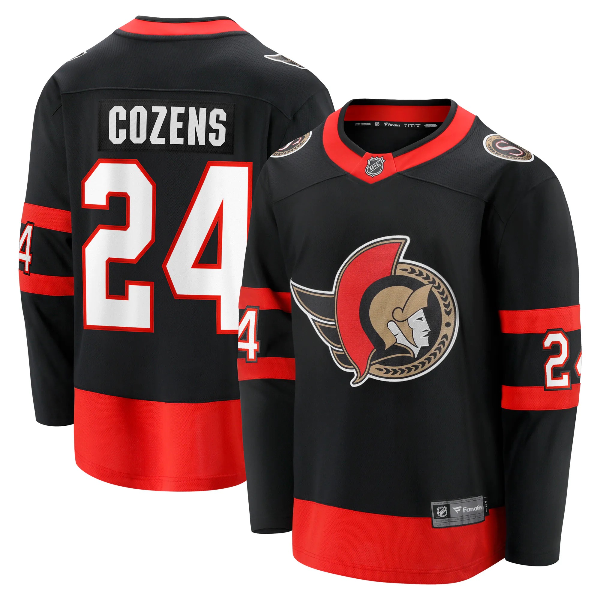 Hunk Wear - Dylan Cozens Ottawa Senators Fanatics Home Breakaway Jersey - Black