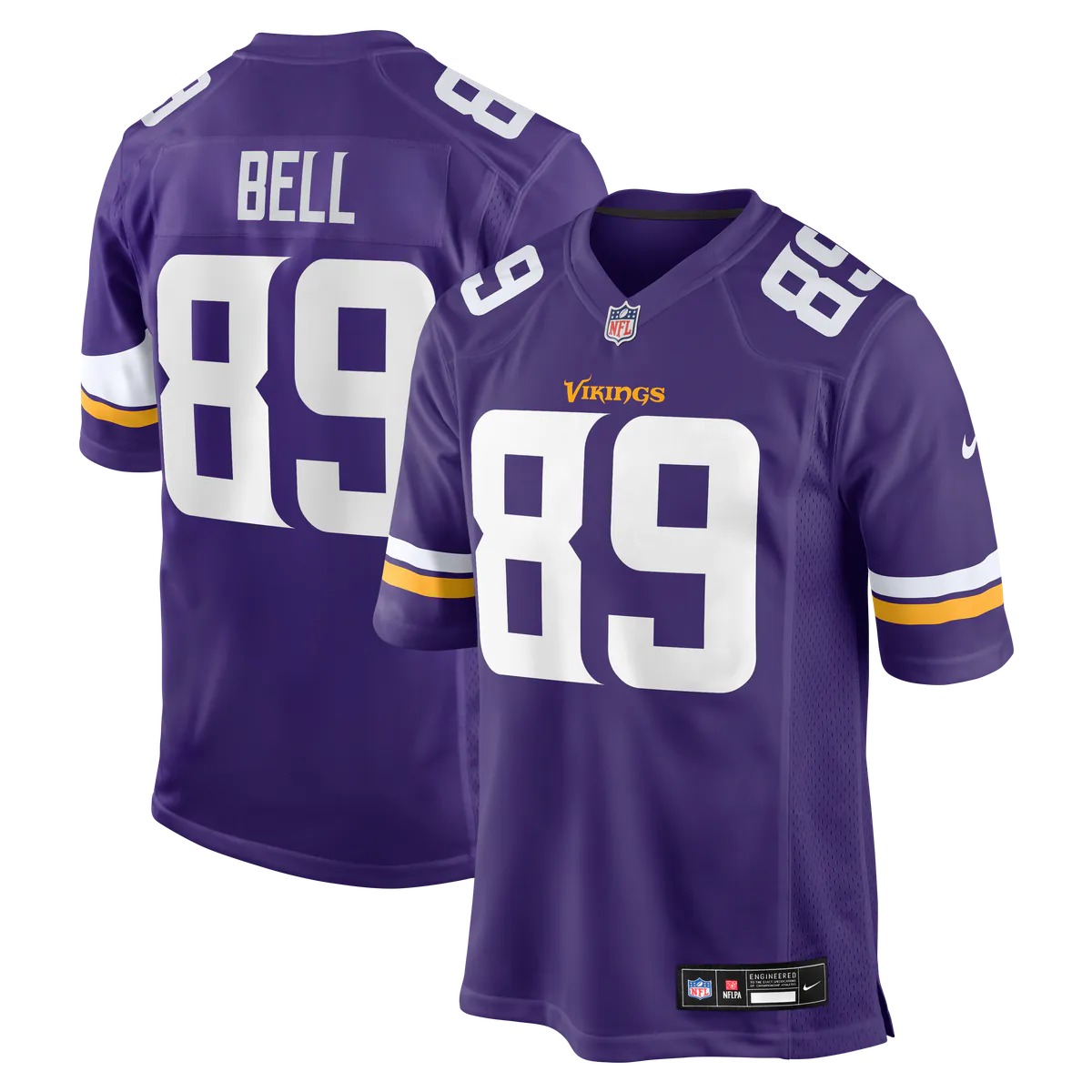 Hunk Wear - Dillon Bell Minnesota Vikings Nike Team Game Jersey - Purple
