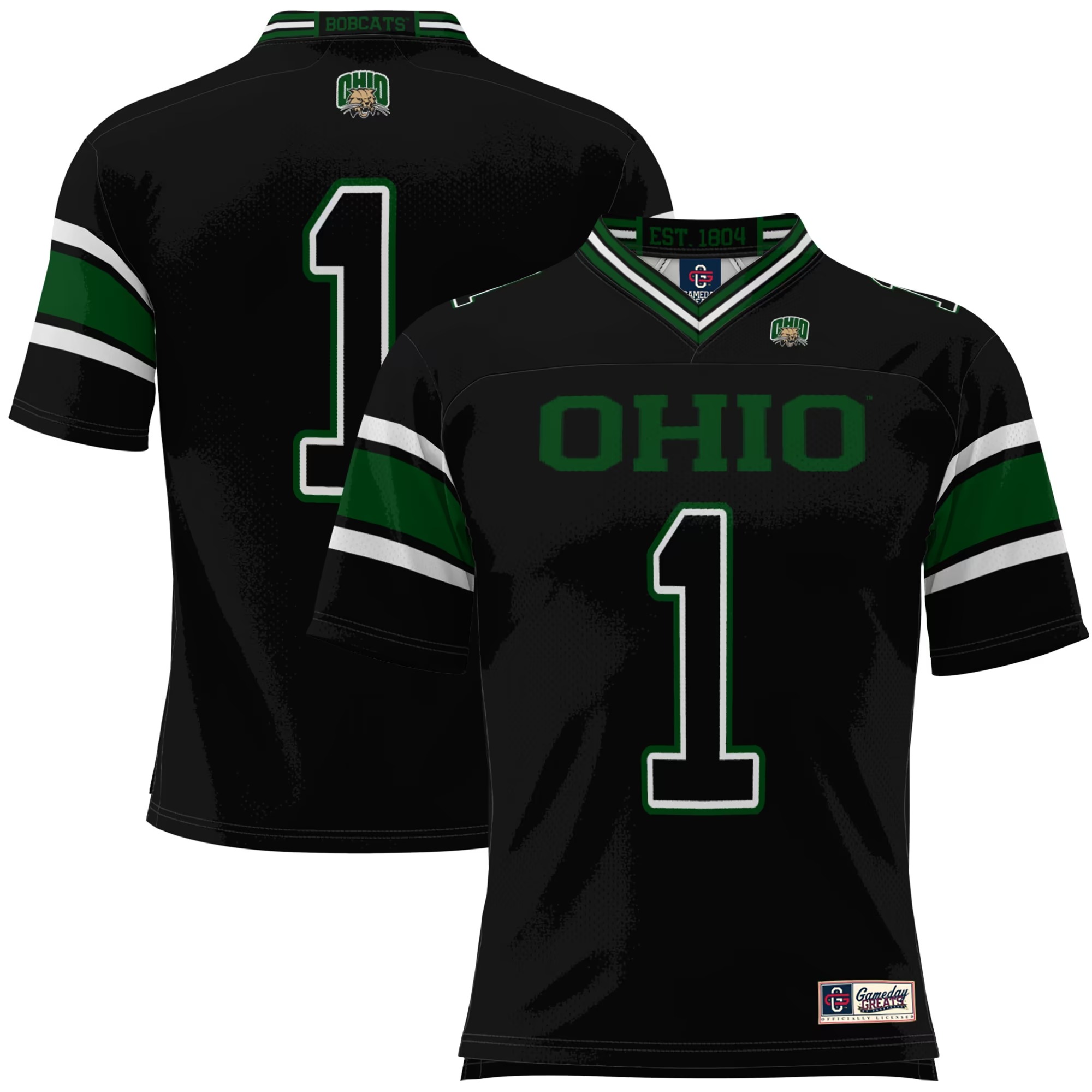 Hunk Wear - #1 Ohio Bobcats GameDay Greats Football Jersey - Black