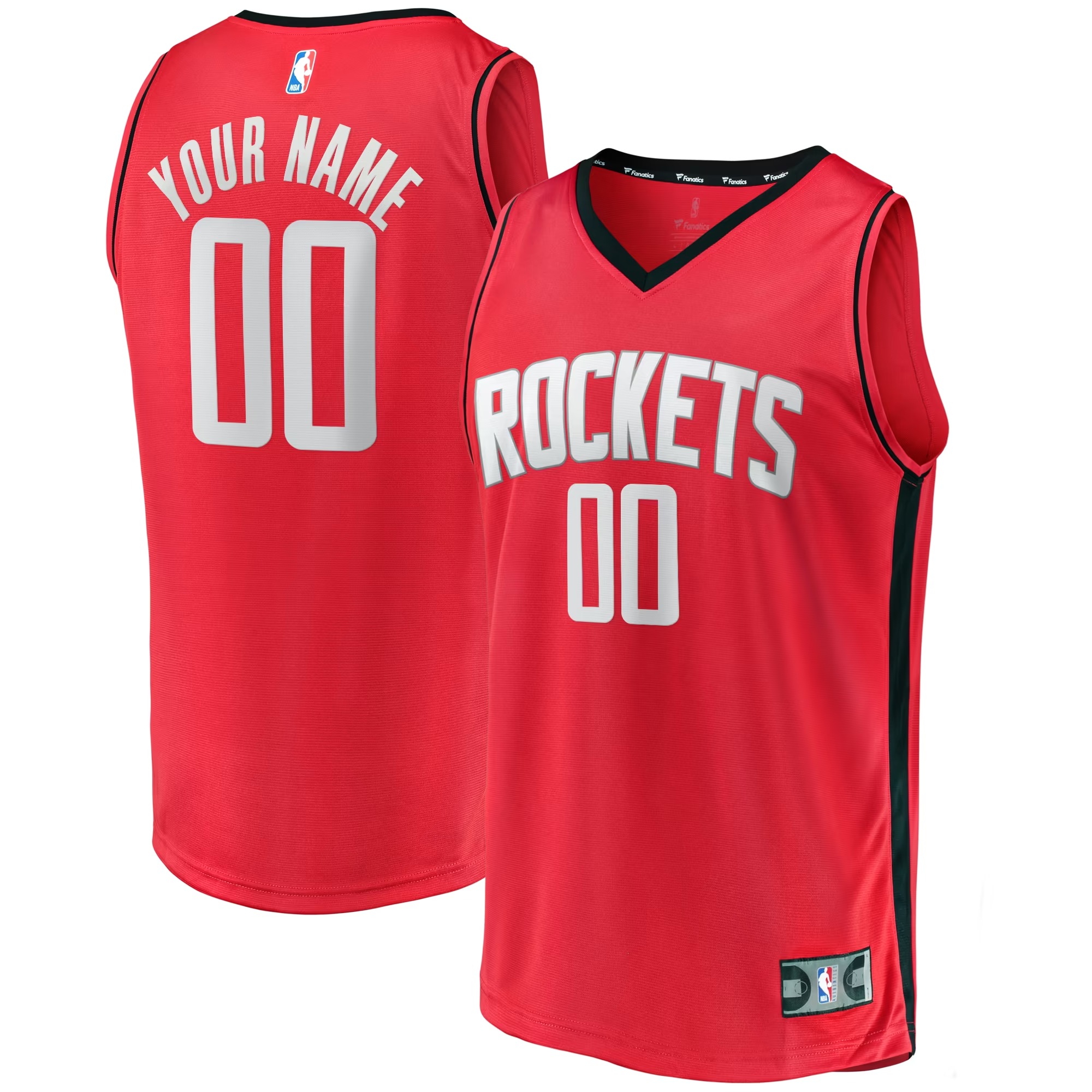 Hunk Wear - Houston Rockets Fanatics Youth Fast Break Custom Replica Jersey - Icon Edition ' Red