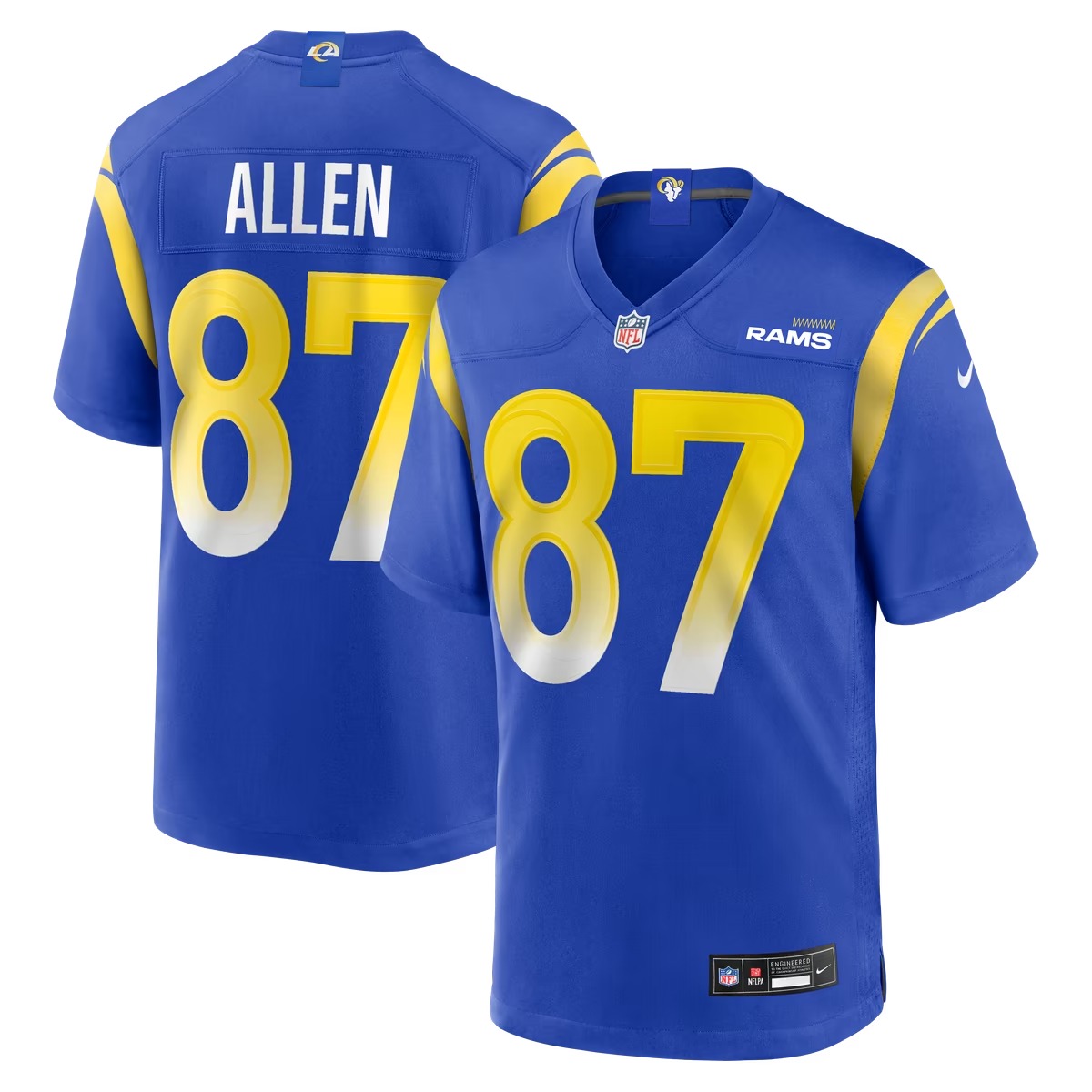Hunk Wear - Davis Allen Los Angeles Rams Nike Home Game Jersey - Royal