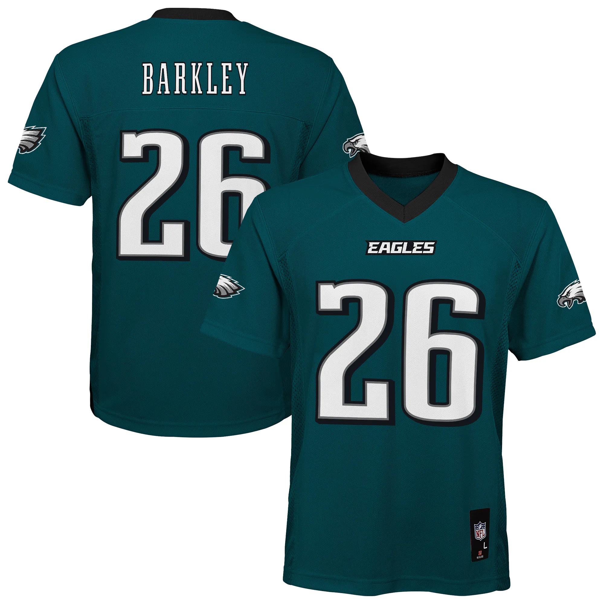 Hunk Wear - Saquon Barkley Philadelphia Eagles Outerstuff Youth Team Replica Jersey - Midnight Green