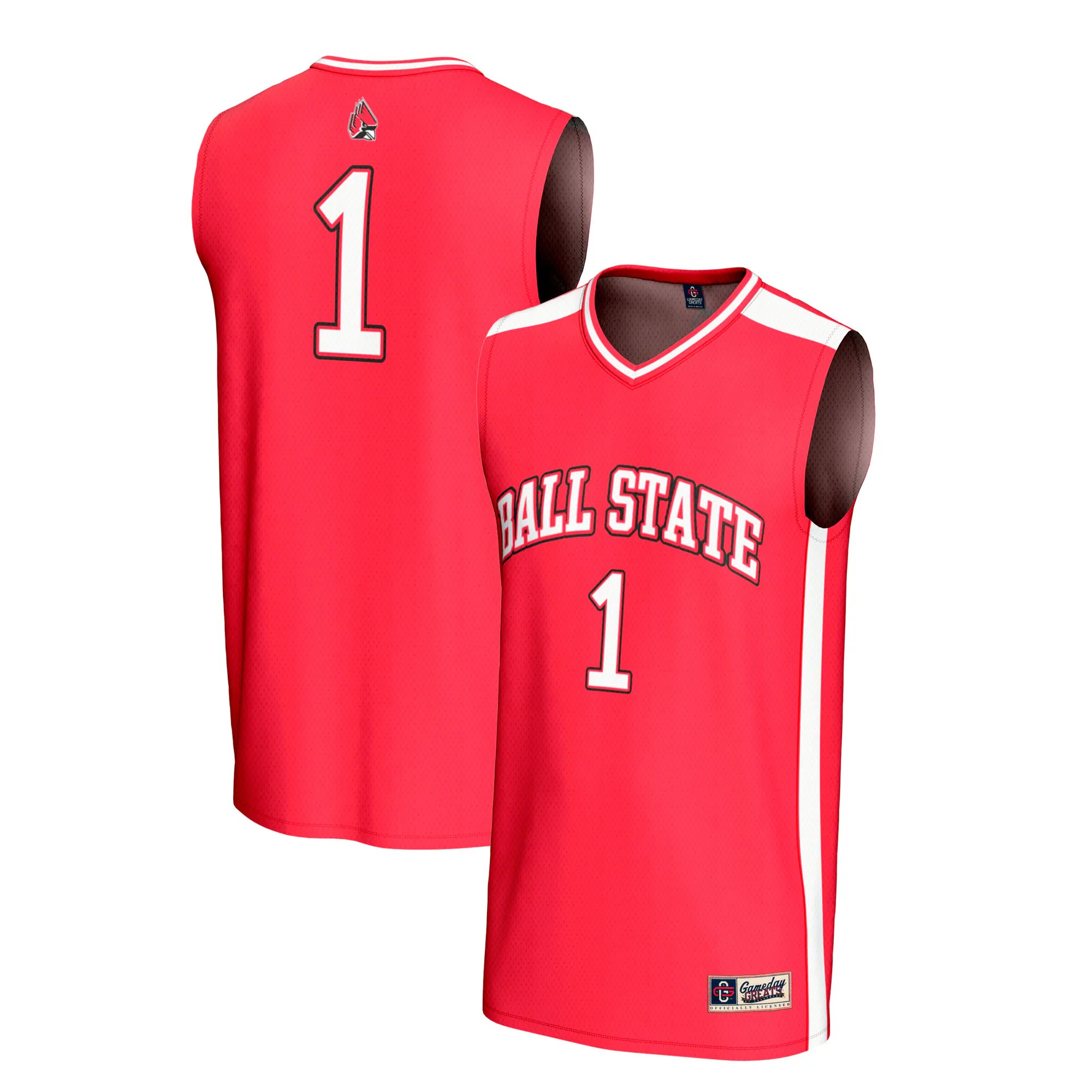 Hunk Wear - #1 Ball State Cardinals GameDay Greats Unisex Adult Lightweight Collegiate Basketball Fashion Jersey - Cardinal