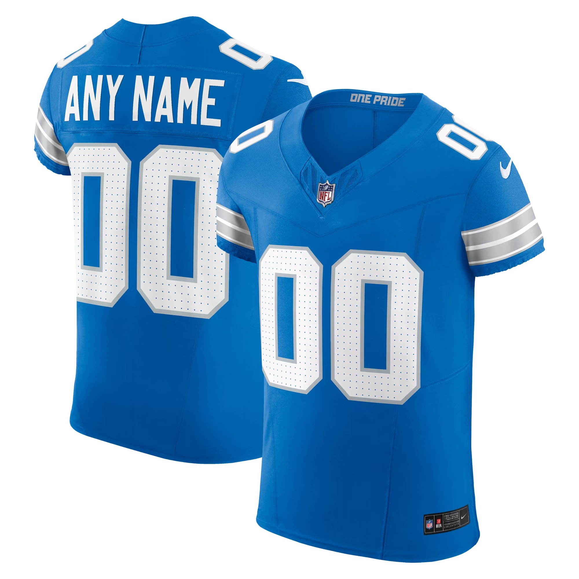 Hunk Wear - Detroit Lions Nike Team Vapor F.U.S.E. Elite Custom Jersey - Blue