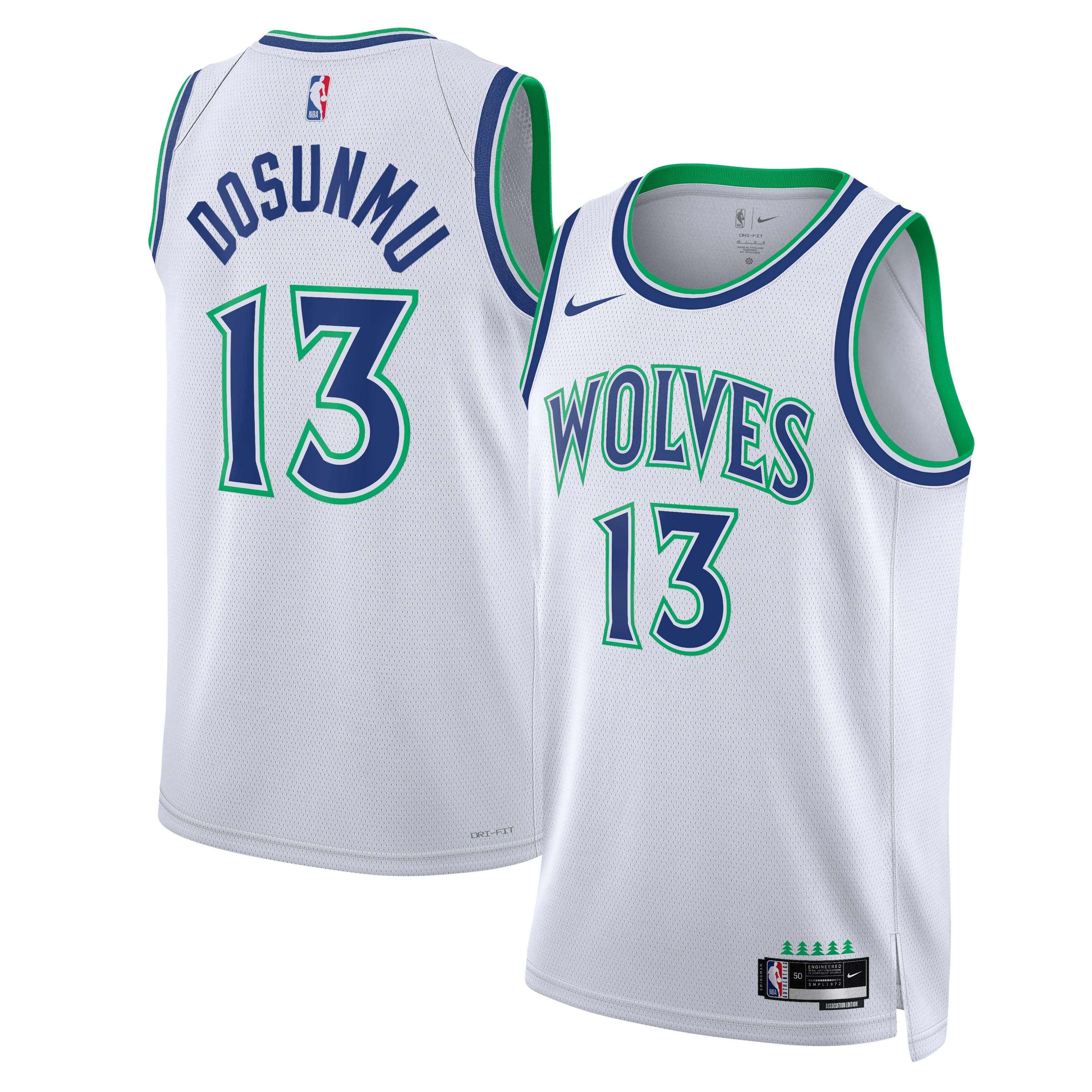 Hunk Wear - Ayo Dosunmu Minnesota Timberwolves Nike Unisex Swingman Jersey - Association Edition - White