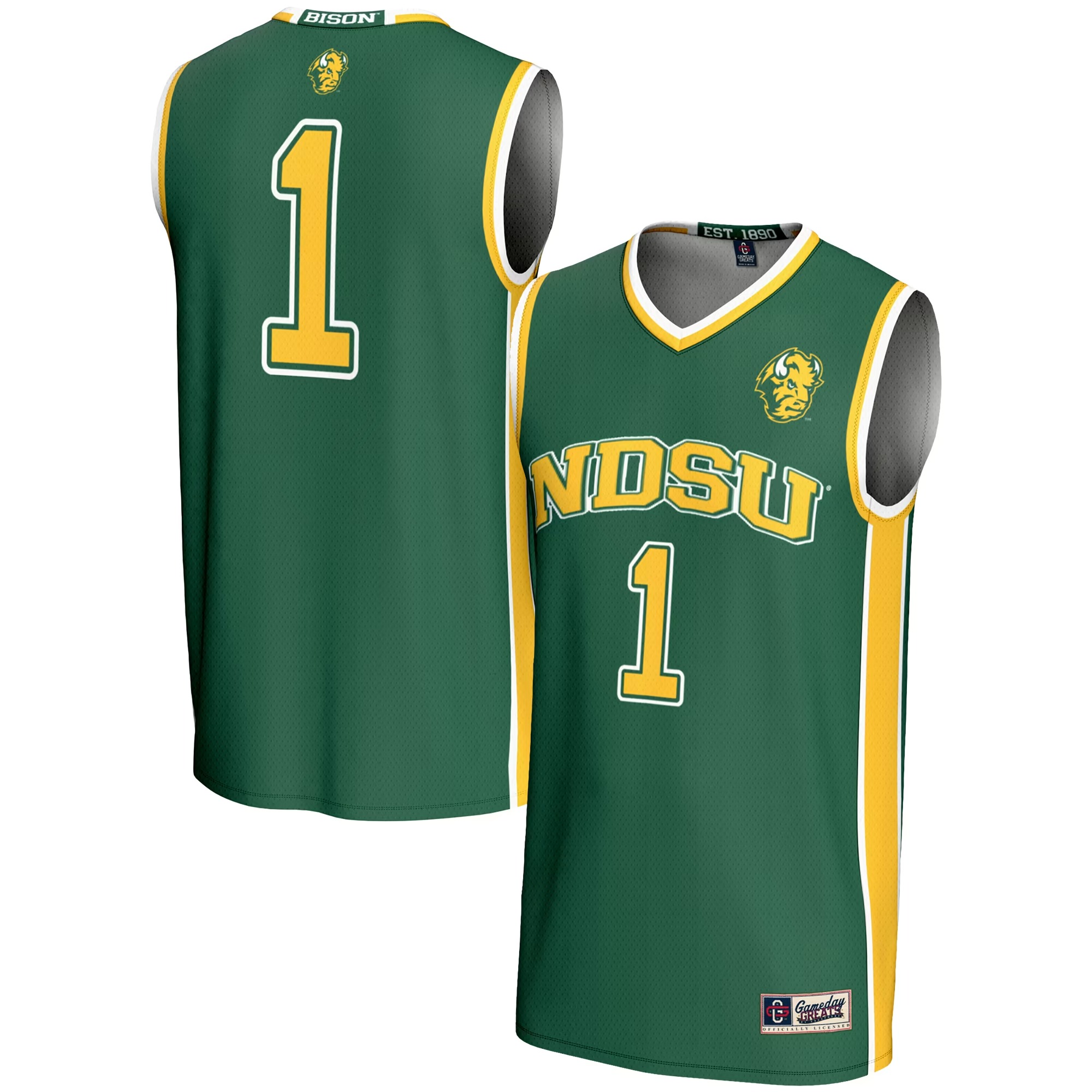 Hunk Wear - #1 NDSU Bison GameDay Greats Youth Lightweight Basketball Jersey - Green