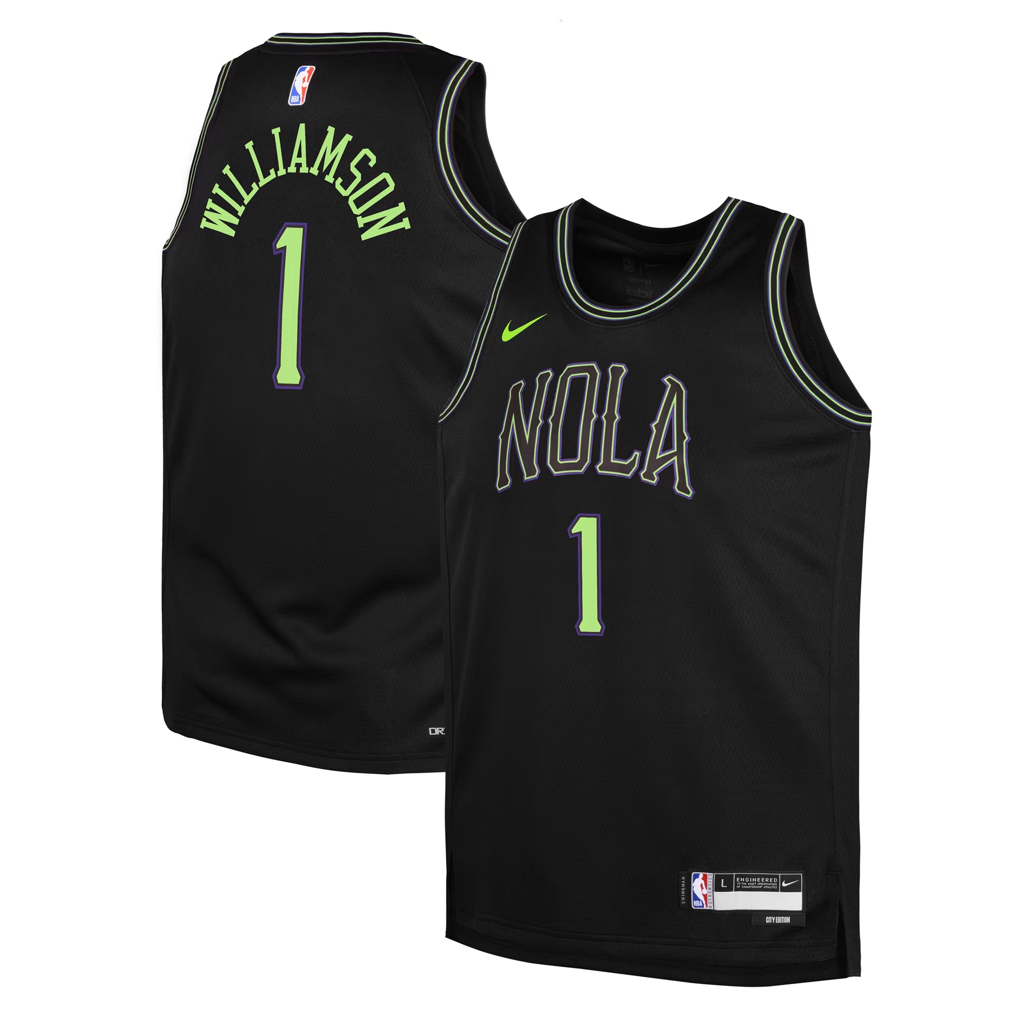 Hunk Wear - Zion Williamson New Orleans Pelicans Nike Youth 2025_26 City Edition Swingman Jersey - Black