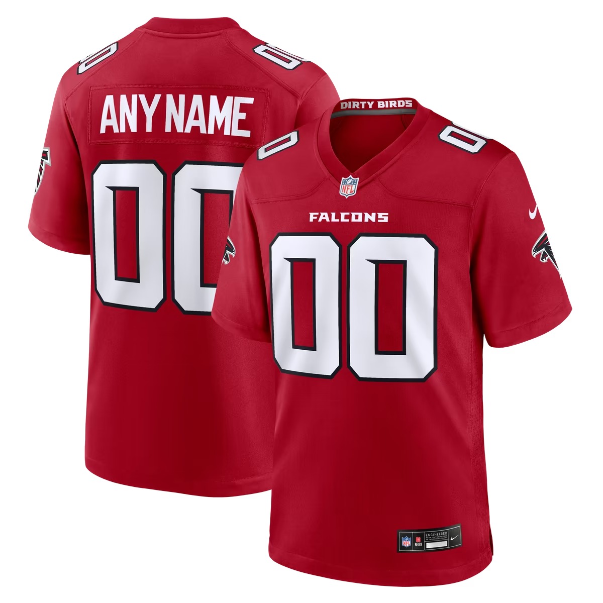 Hunk Wear - Atlanta Falcons Nike Youth Custom Game Jersey - Red