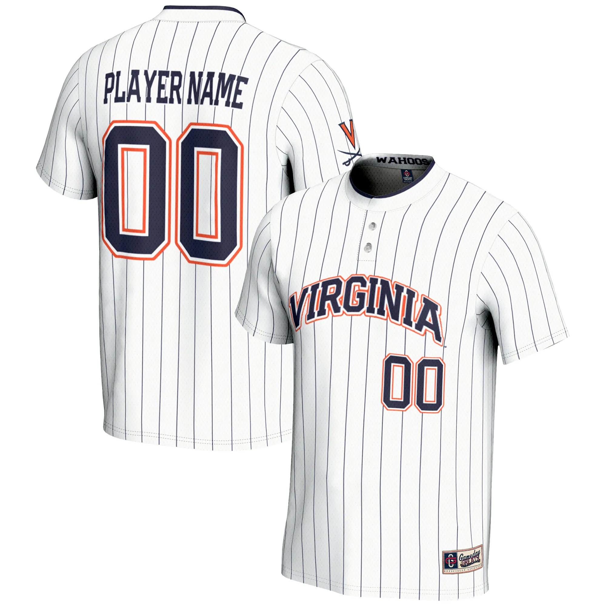 Hunk Wear - Virginia Cavaliers GameDay Greats Youth NIL Pick-A-Player Lightweight Softball Jersey - White