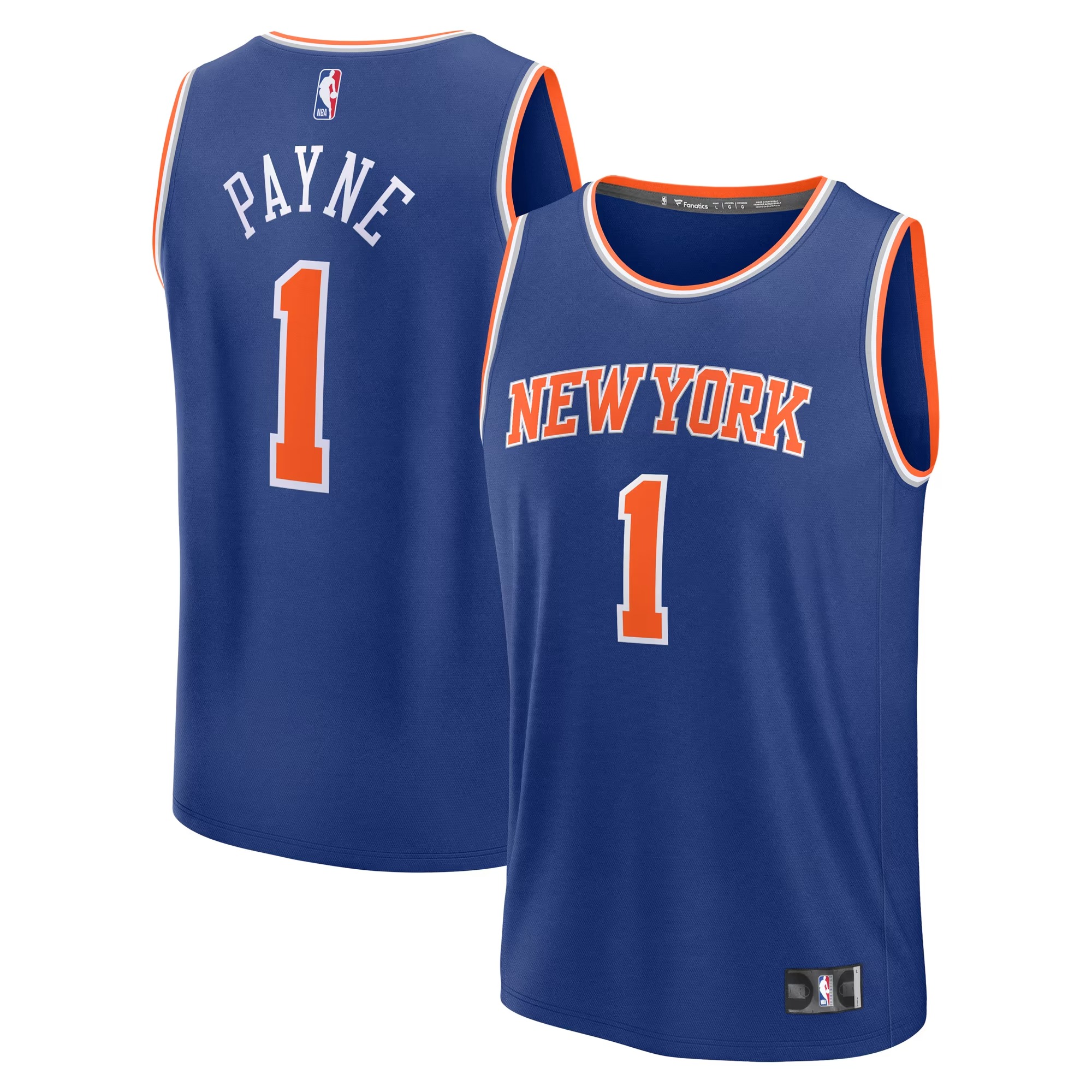 Hunk Wear - Cameron Payne New York Knicks Fanatics Fast Break Replica Player Jersey - Icon Edition - Blue