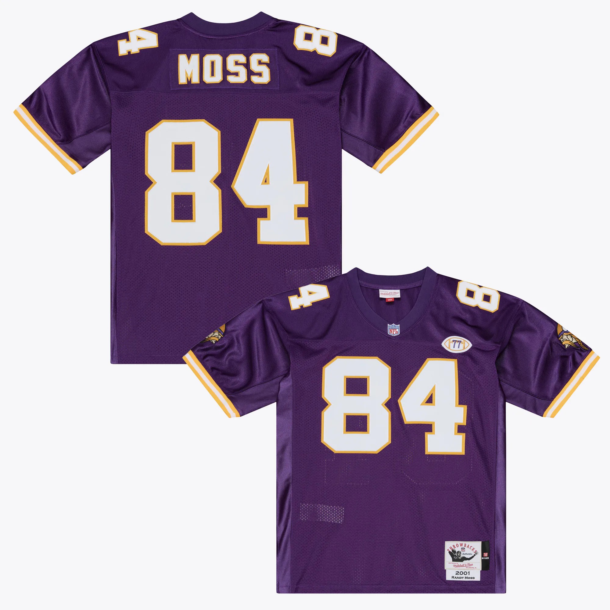 Hunk Wear - Randy Moss Minnesota Vikings Mitchell & Ness 2001 Authentic Throwback Jersey - Purple
