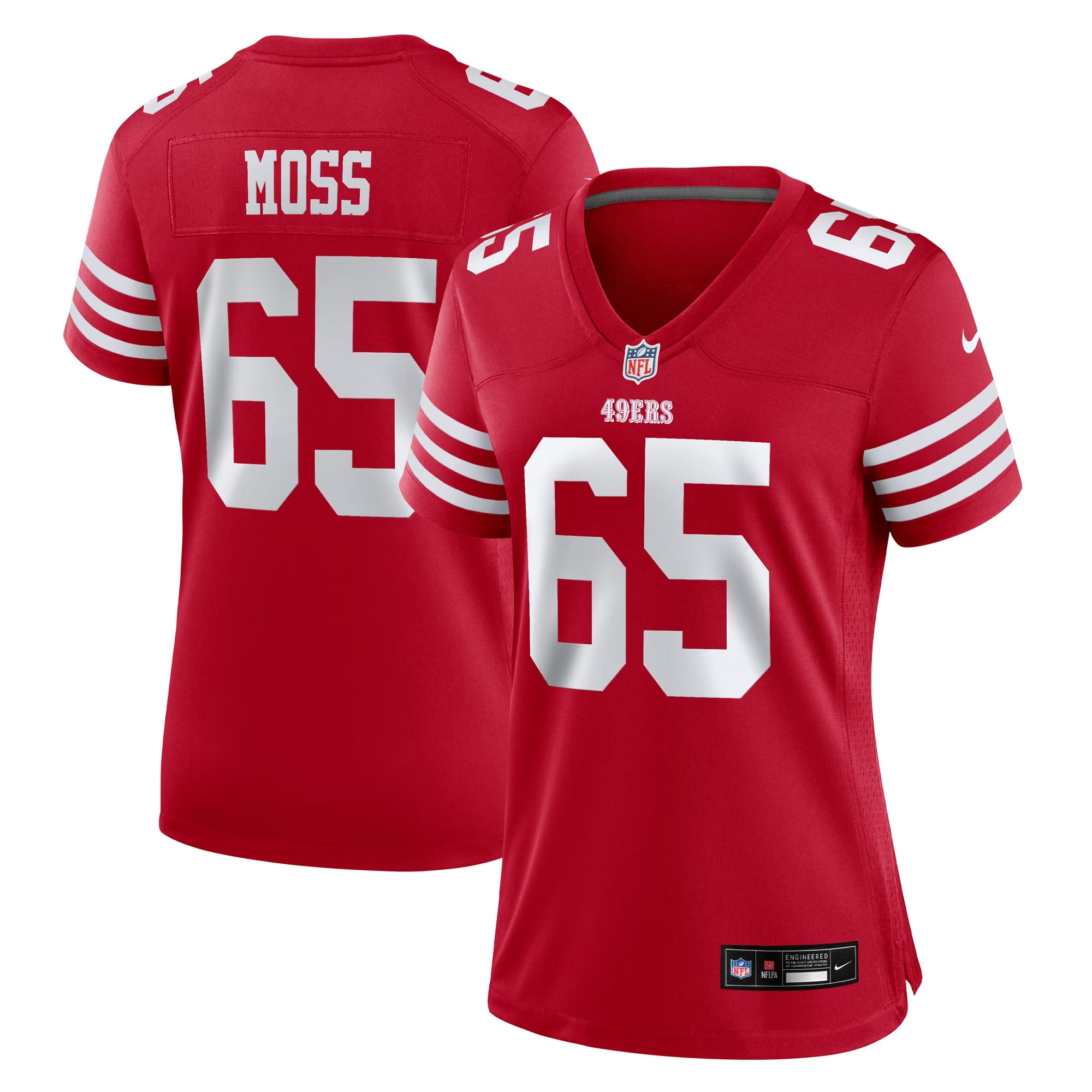 Hunk Wear - Drew Moss San Francisco 49ers Nike Women's Team Game Jersey - Scarlet