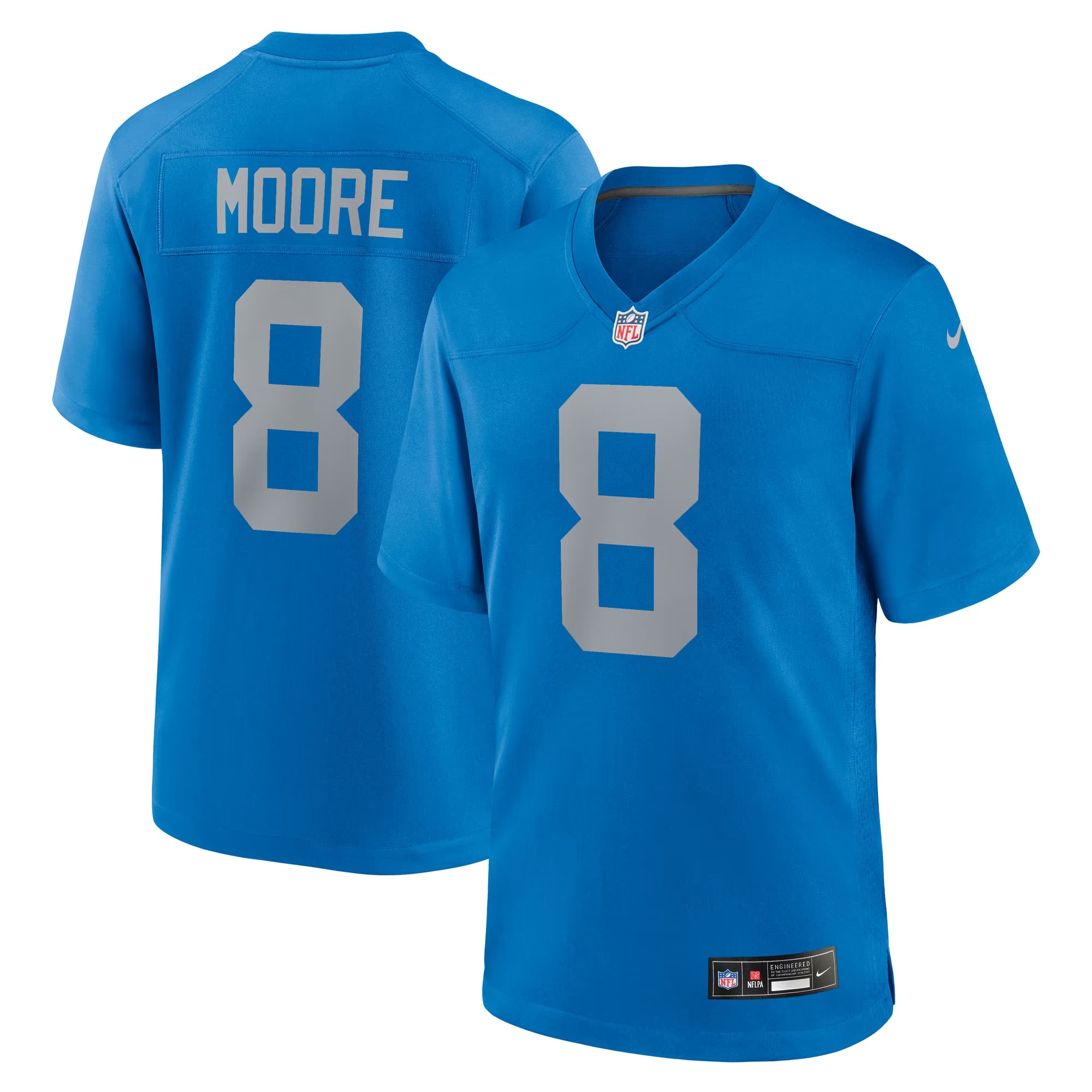 Hunk Wear - Derrick Moore Detroit Lions Nike Alternate Game Jersey - Blue