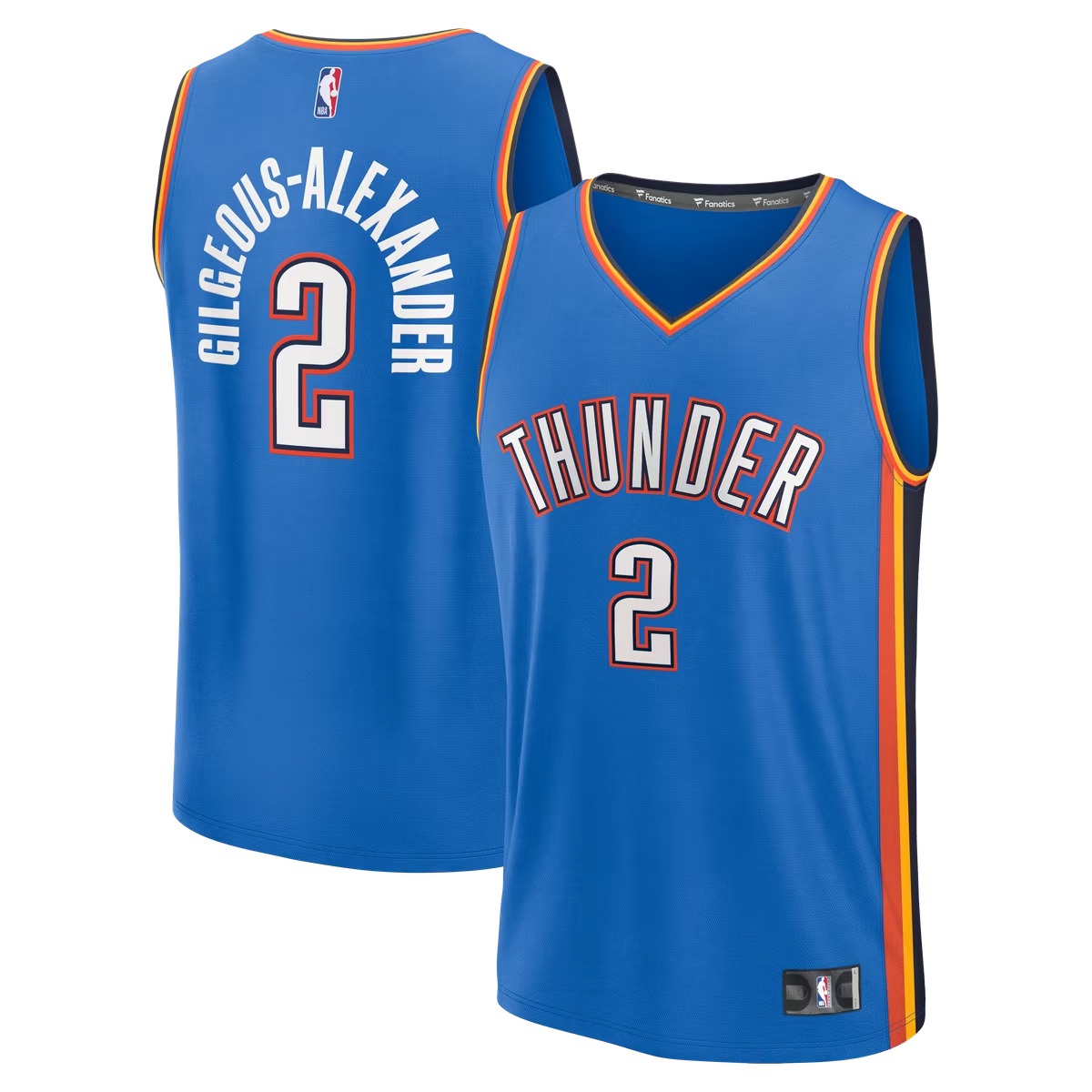 Hunk Wear - Shai Gilgeous-Alexander Oklahoma City Thunder Fanatics Fast Break Replica Player Jersey - Icon Edition - Blue