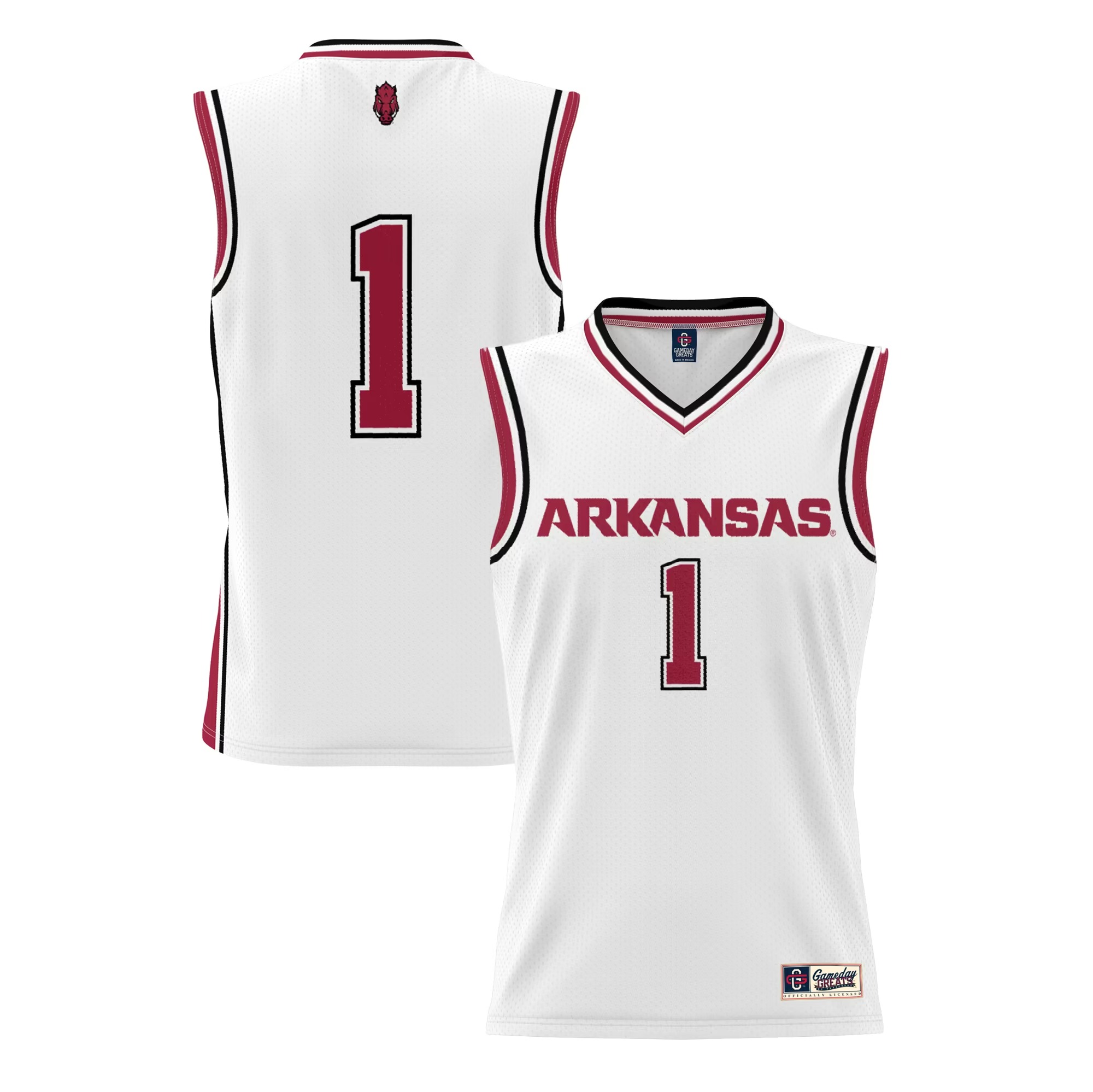 Hunk Wear - #1 Arkansas Razorbacks GameDay Greats Lightweight Basketball Jersey - White