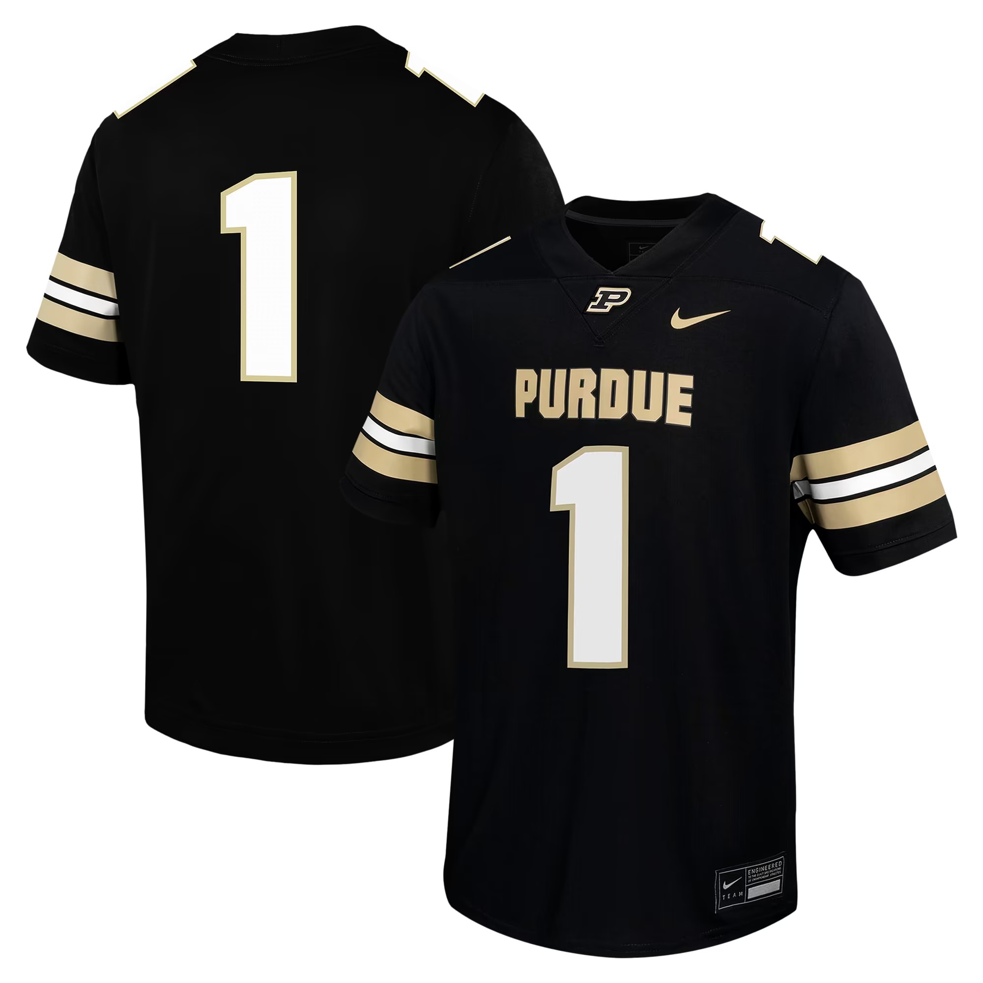 Hunk Wear - #1 Purdue Boilermakers Nike Youth Untouchable Football Jersey - Black