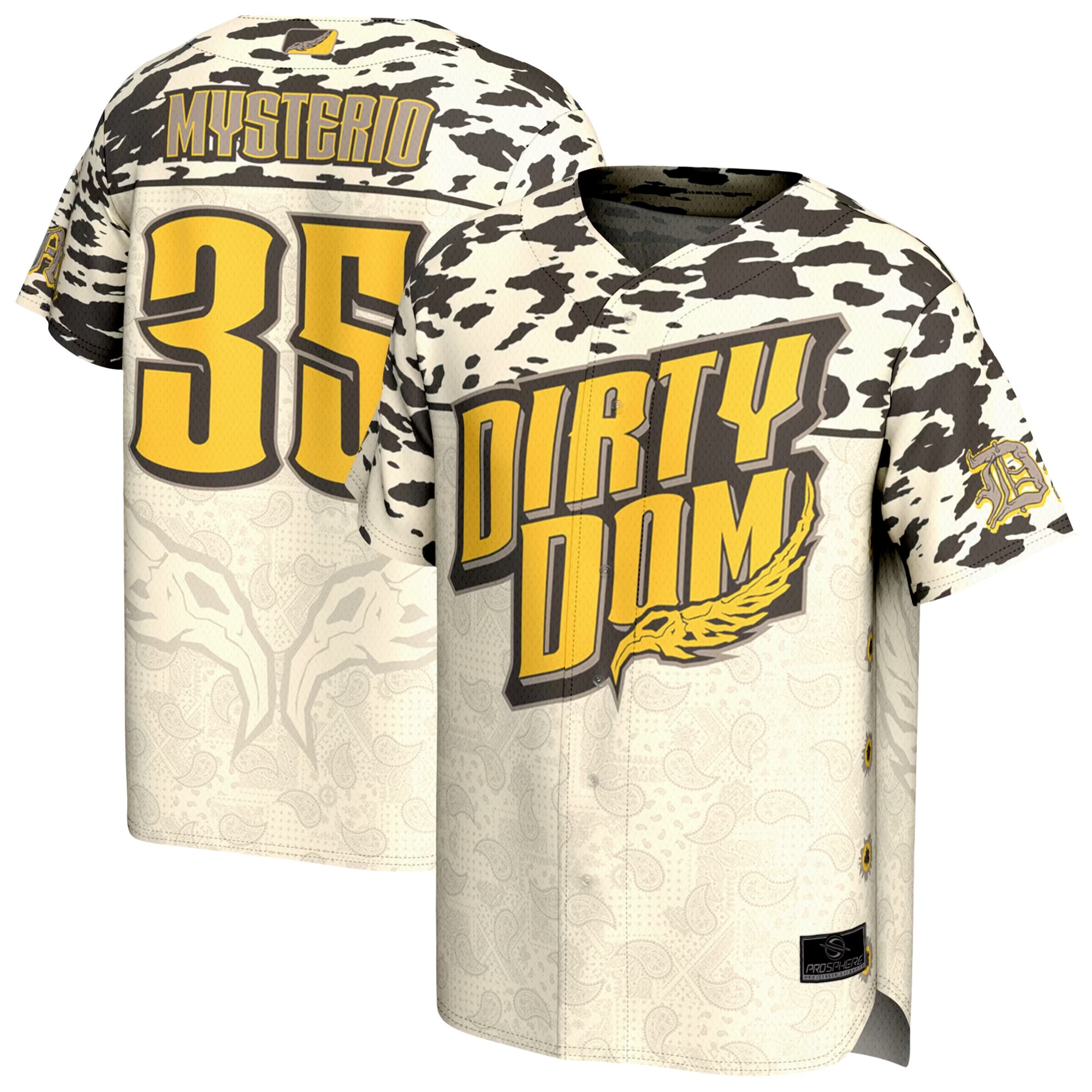 Hunk Wear - Dominik Mysterio ProSphere Unisex San Diego Baseball Jersey - Tan
