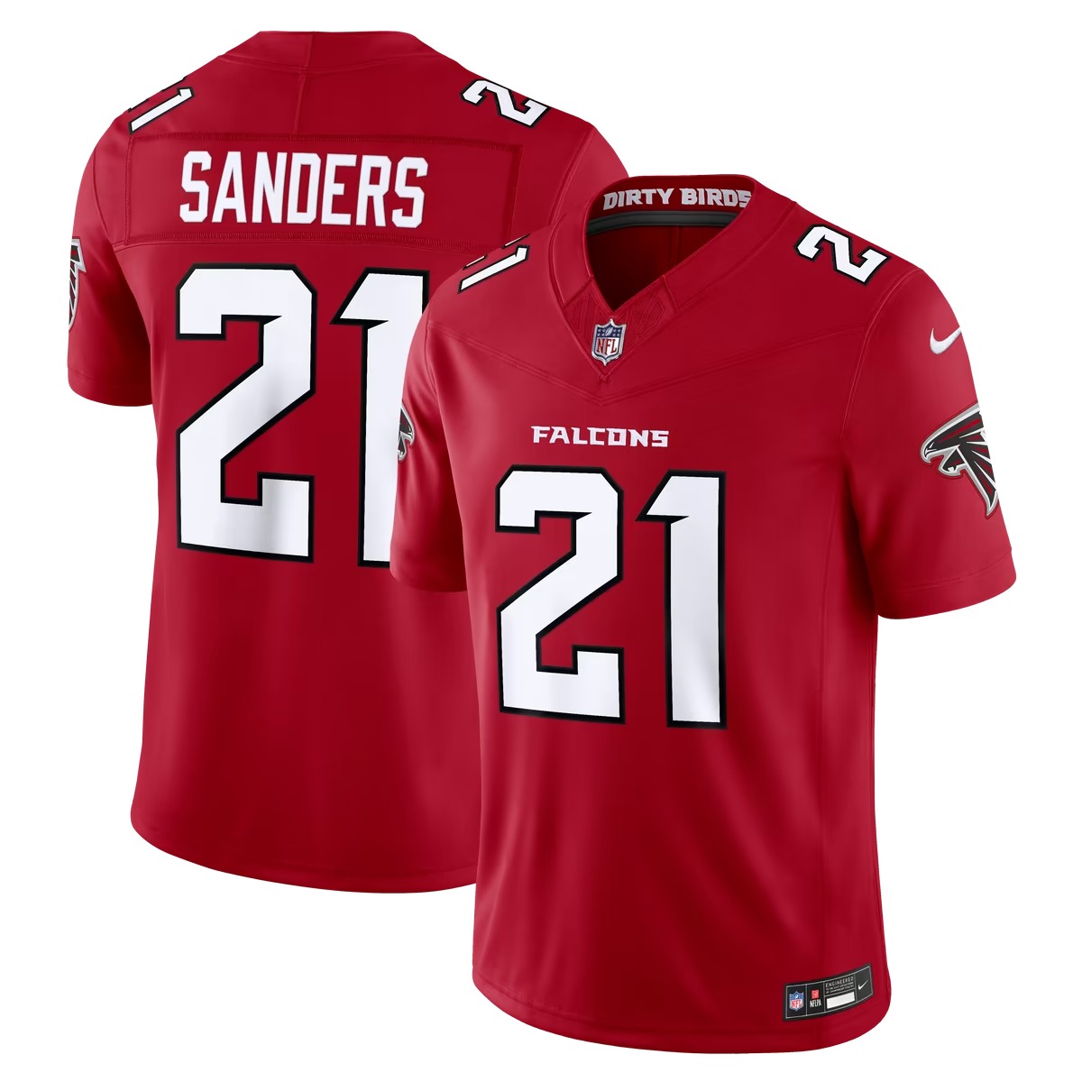 Hunk Wear - Deion Sanders Atlanta Falcons Nike Team Vapor F.U.S.E. Stitched Retired Limited Jersey - Red