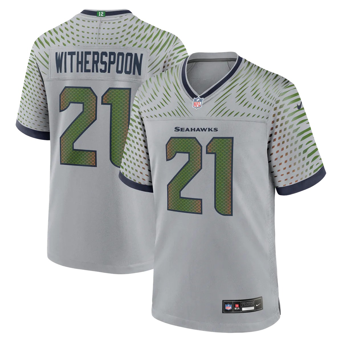 Hunk Wear - Devon Witherspoon Seattle Seahawks Nike Rivalries Collection Game Jersey - Gray