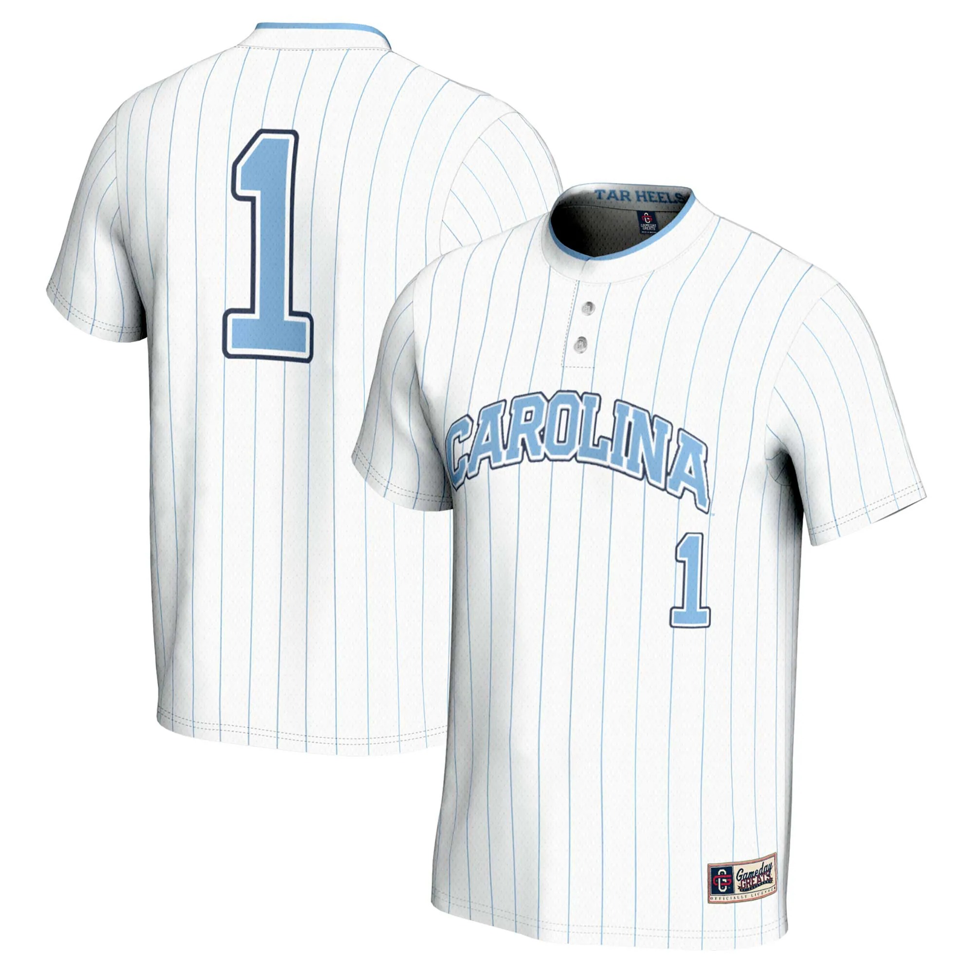 Hunk Wear - #1 North Carolina Tar Heels GameDay Greats Youth Lightweight Softball Jersey - White