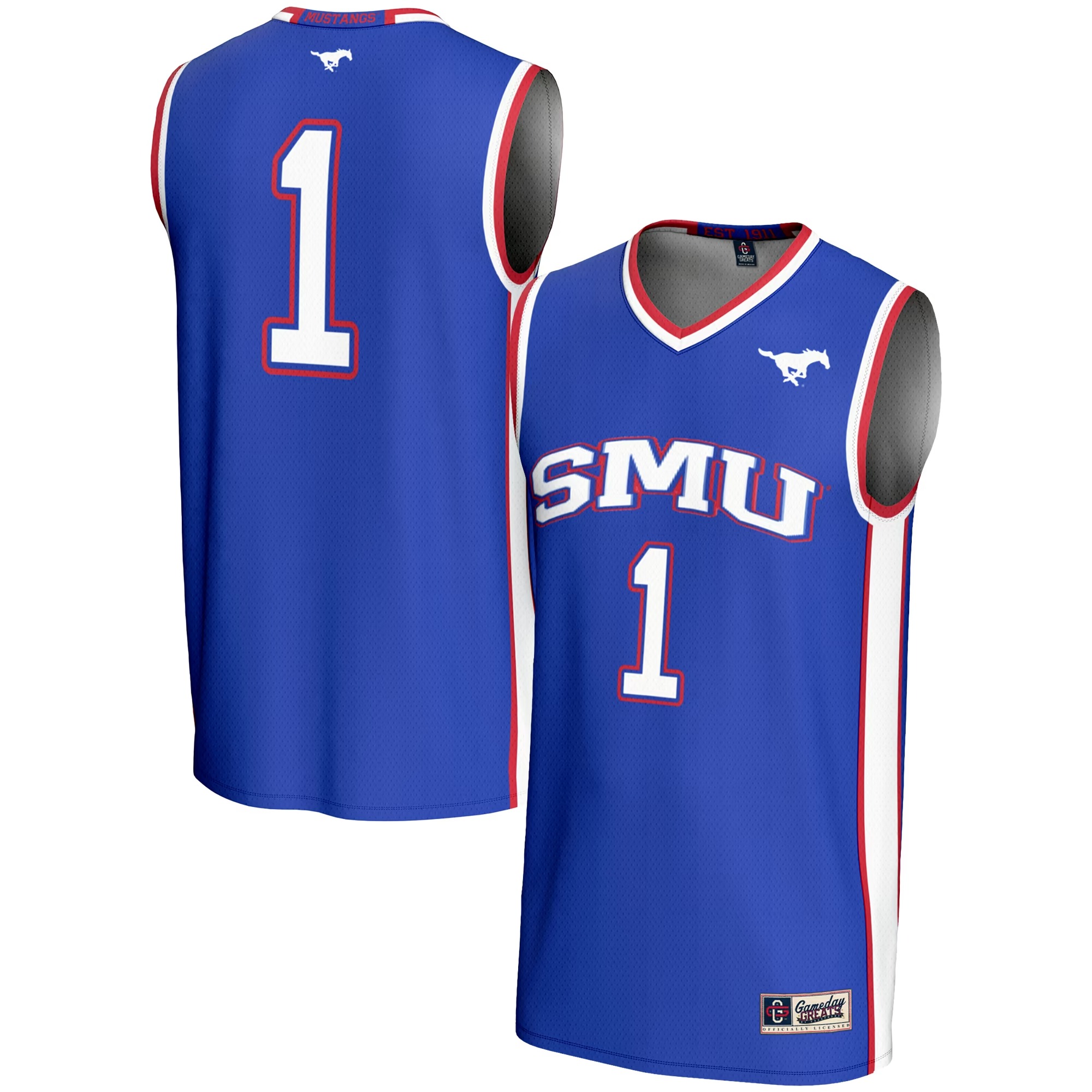 Hunk Wear - #1 SMU Mustangs GameDay Greats Youth Lightweight Basketball Jersey - Royal