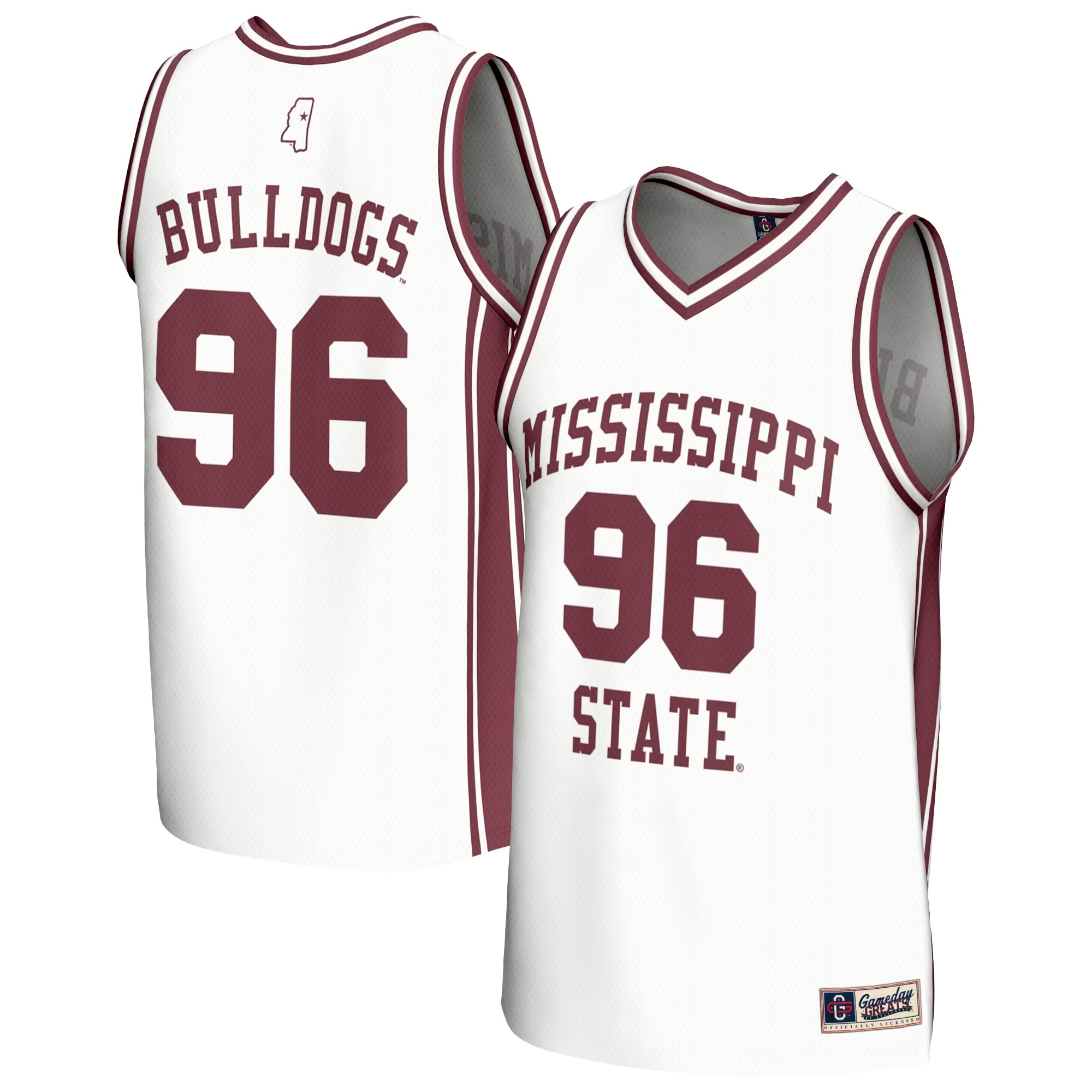 Hunk Wear - Mississippi State Bulldogs GameDay Greats Youth Lightweight Collegiate Basketball Fashion Jersey - White